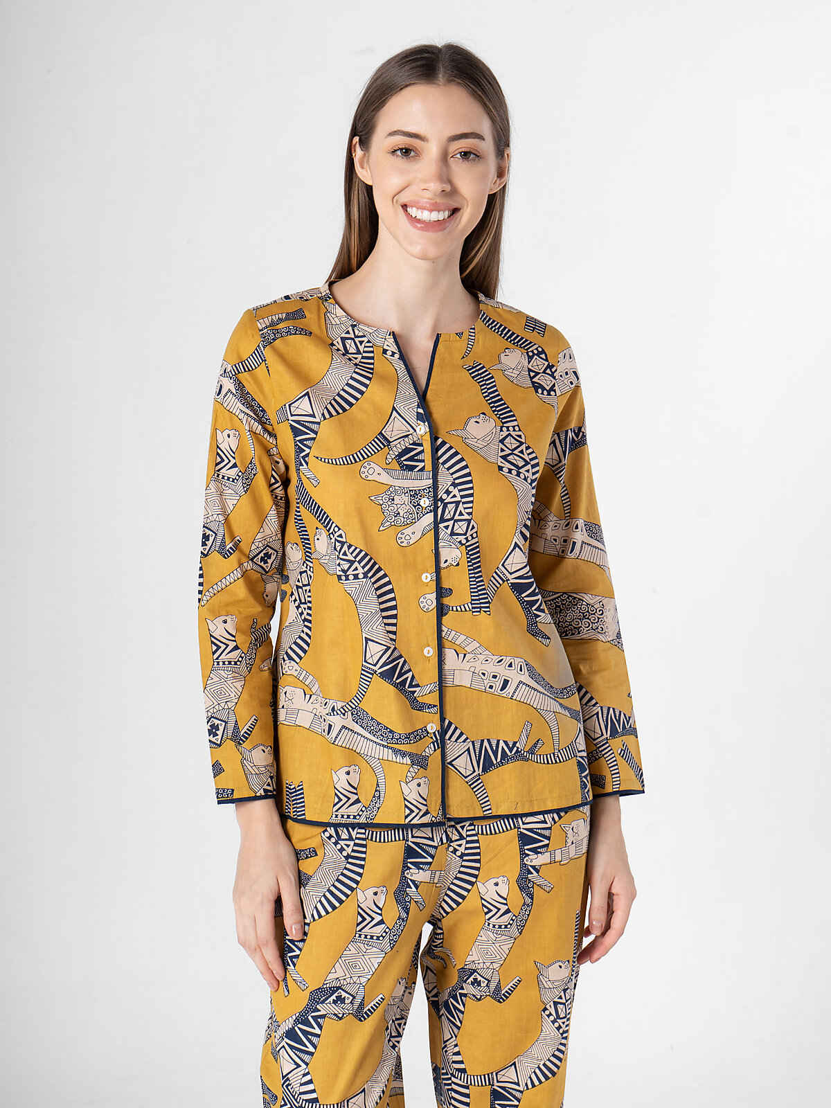 Sanskrutihomes Women Multicolor Printed Pure Cotton Night Suit SE-NSP-674 | M