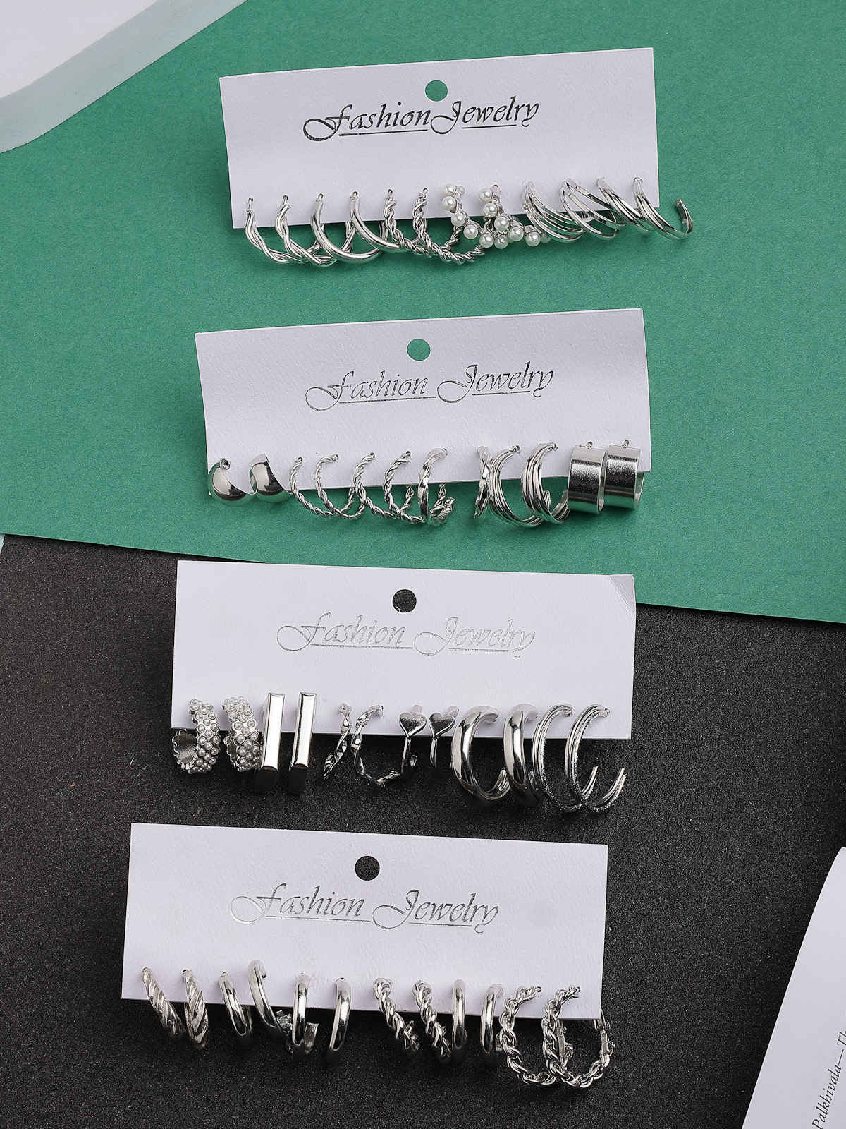 Scintillare By Sukkhi Rhodium Plated with Geometric Twist Pearls Combo Earring For Women