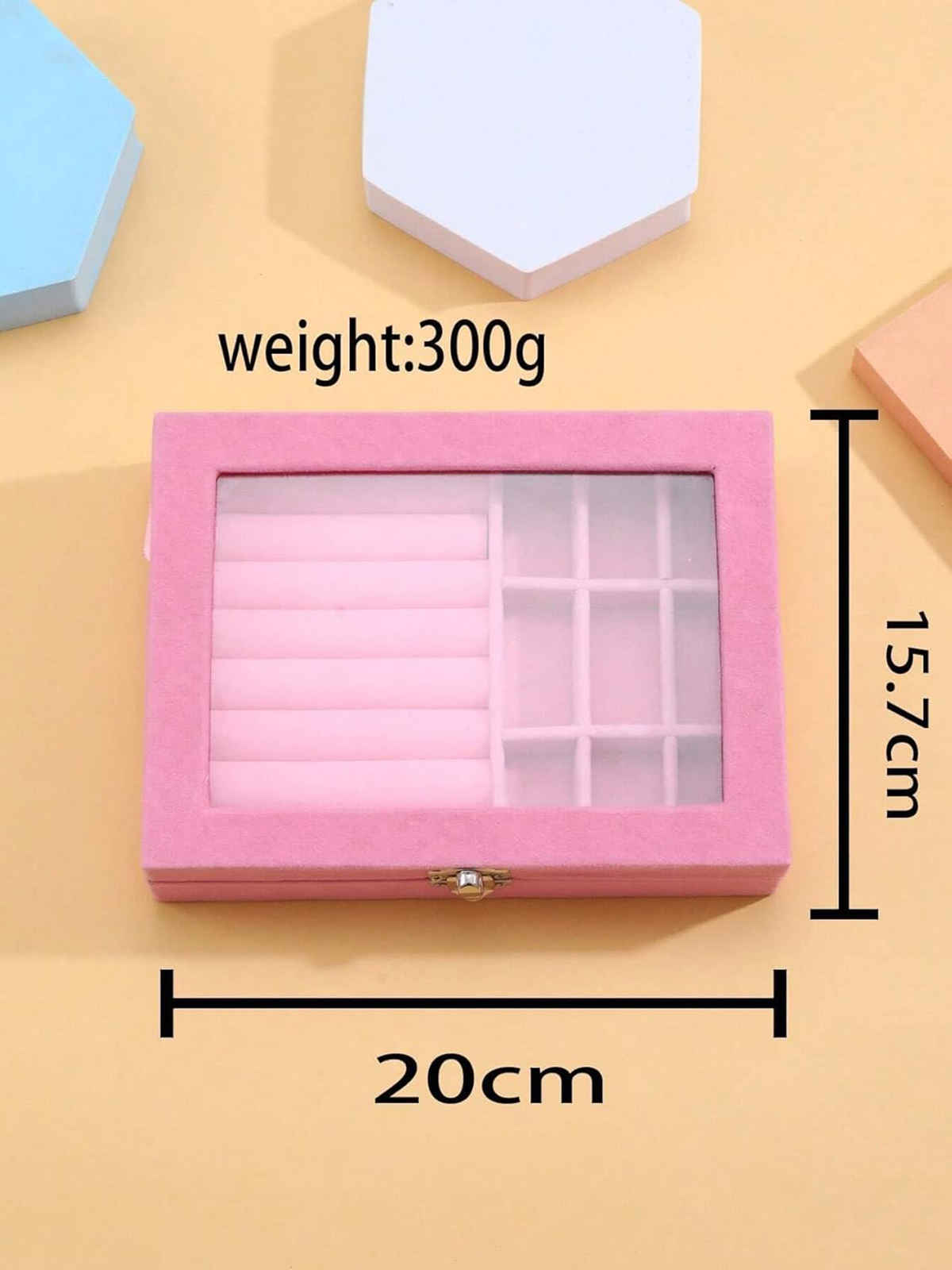Scintillare By Sukkhi Jewellery Box Jewellery Organiser Velvet Clear Lid Jewelry Organiser|JB107112