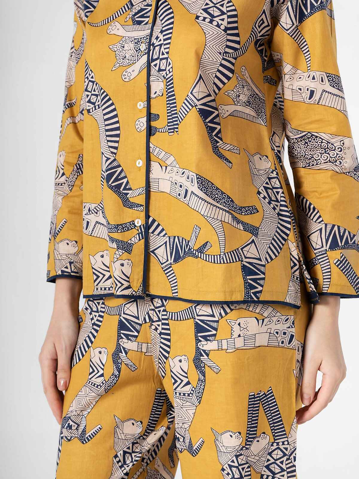 Sanskrutihomes Women Multicolor Printed Pure Cotton Night Suit SE-NSP-674 | M