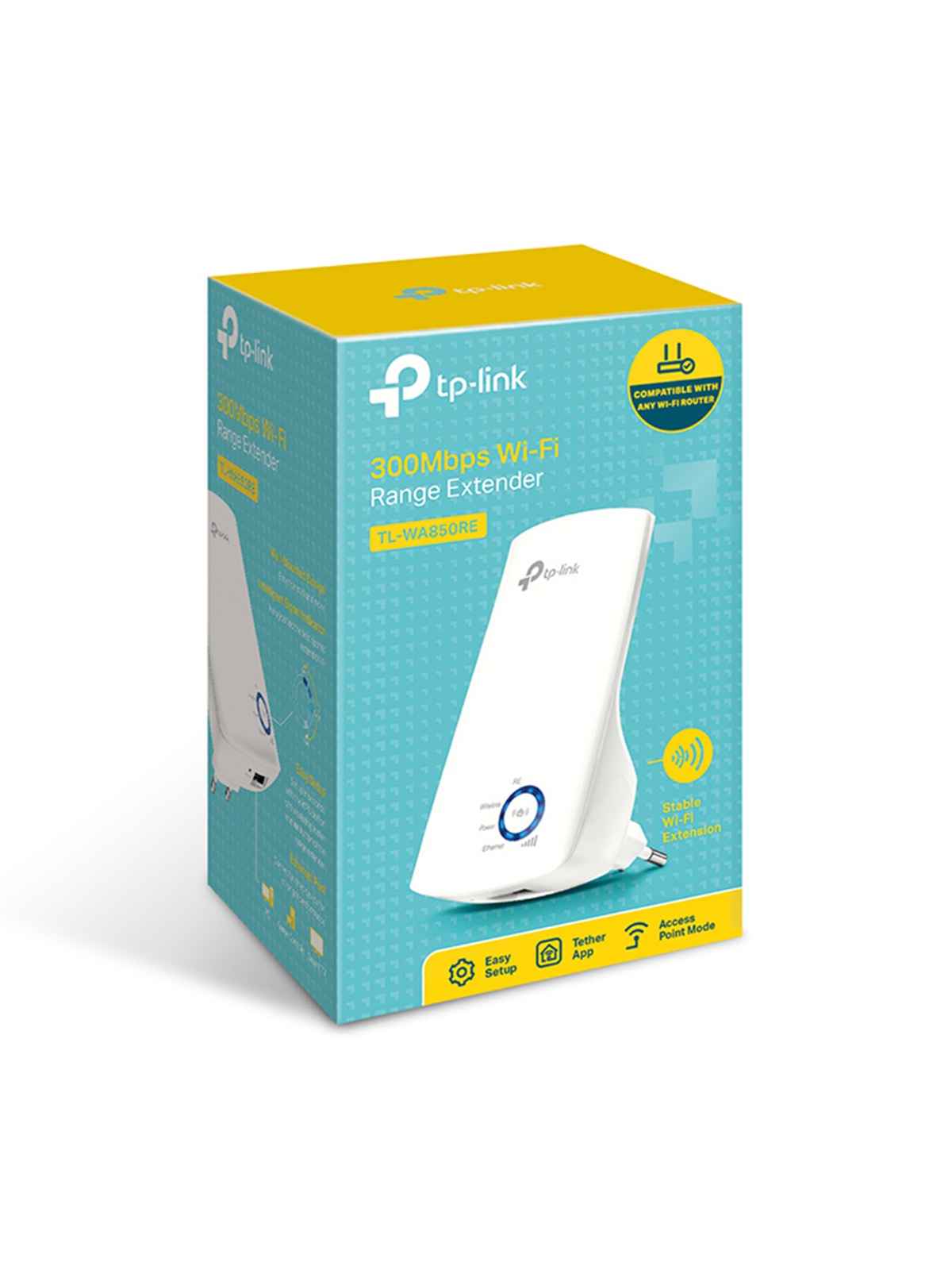 TP-Link TL-WA850RE 300Mbps Wi-Fi Wireless Range Extender, Wi-Fi Booster - White