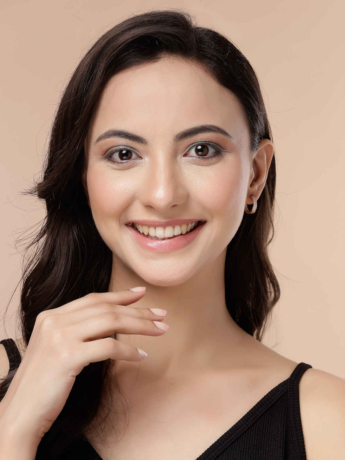 Scintillare By Sukkhi Rose Gold Plated Stylish Copper Zircon Hoop Bali Earrings For Women