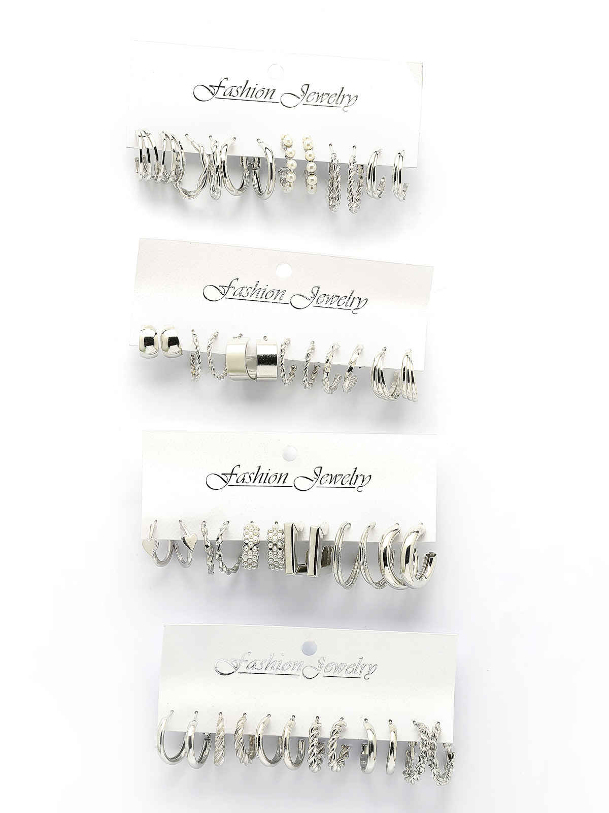 Scintillare By Sukkhi Rhodium Plated with Geometric Twist Pearls Combo Earring For Women