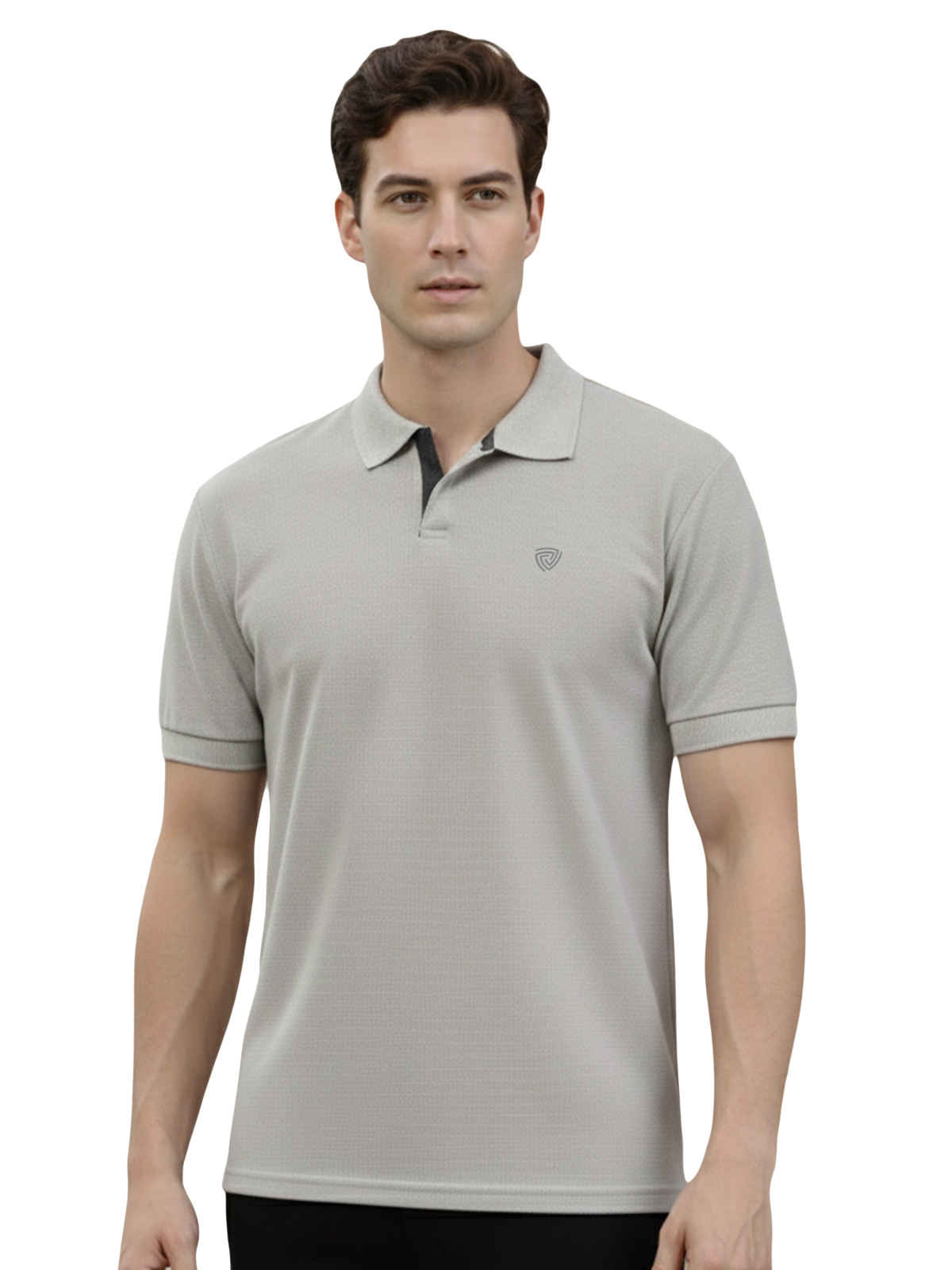 Lux Cozi Men's Cotton Polo T-Shirt, Grey Melange, 2XL