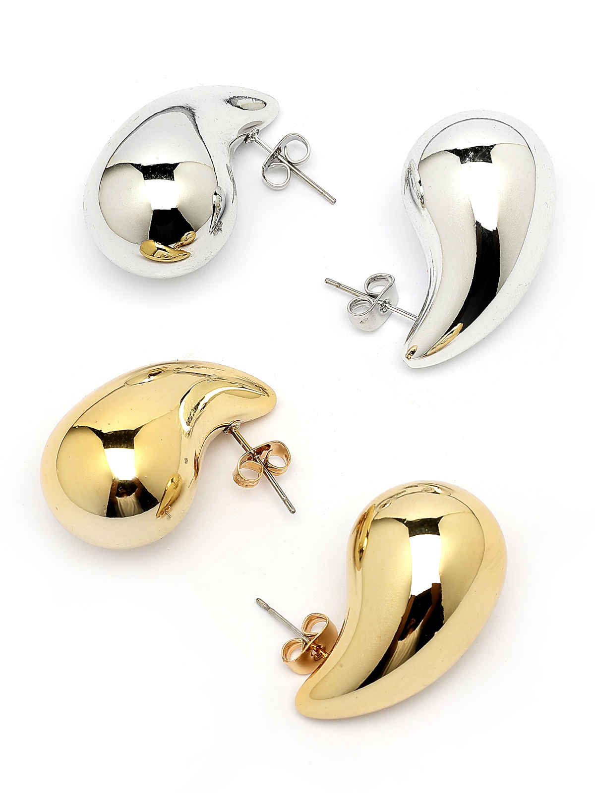 Scintillare By Sukkhi Stylish Gold Silver Plated Teardrop Dupes Combo Earring for Women | CBE107205