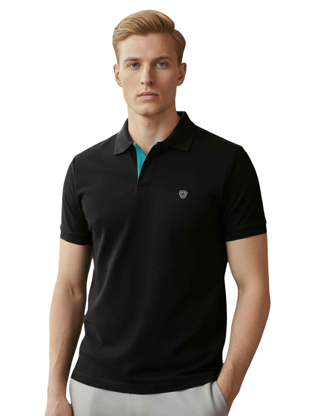 Lux Cozi Men's Solid Cotton Polo T-shirt | Black - XL