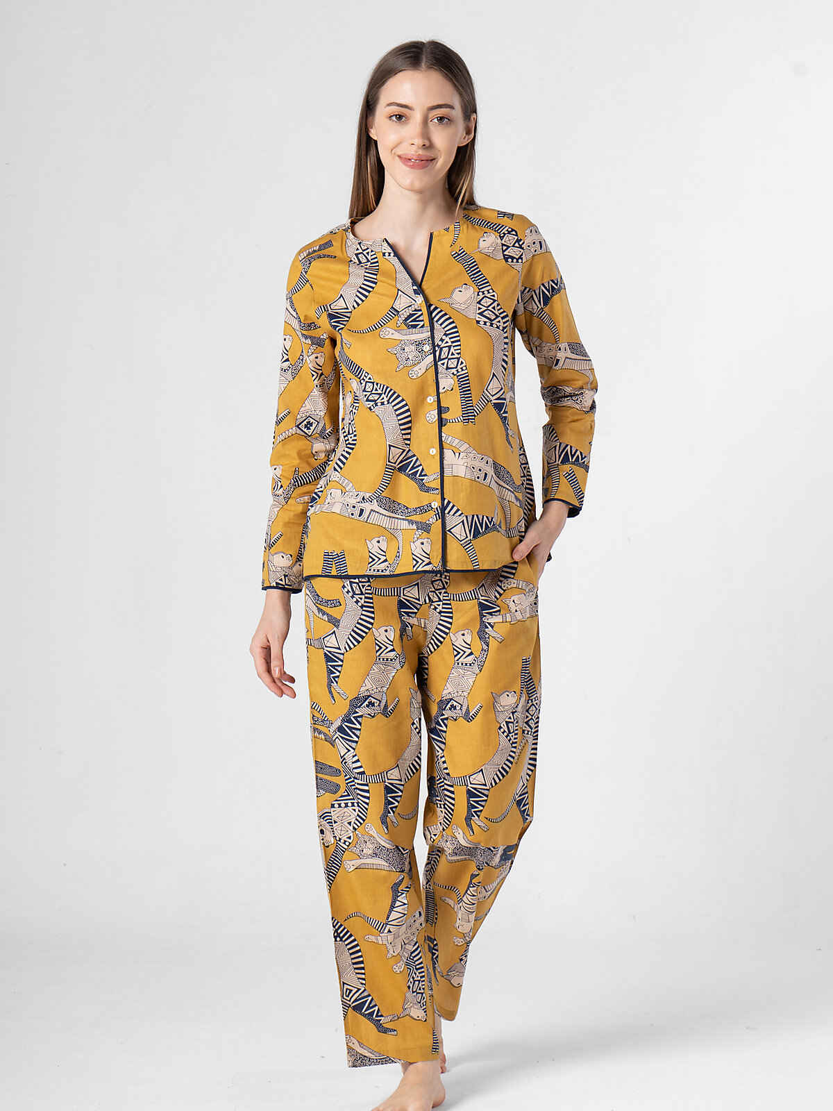 Sanskrutihomes Women Multicolor Printed Pure Cotton Night Suit SE-NSP-674 | M