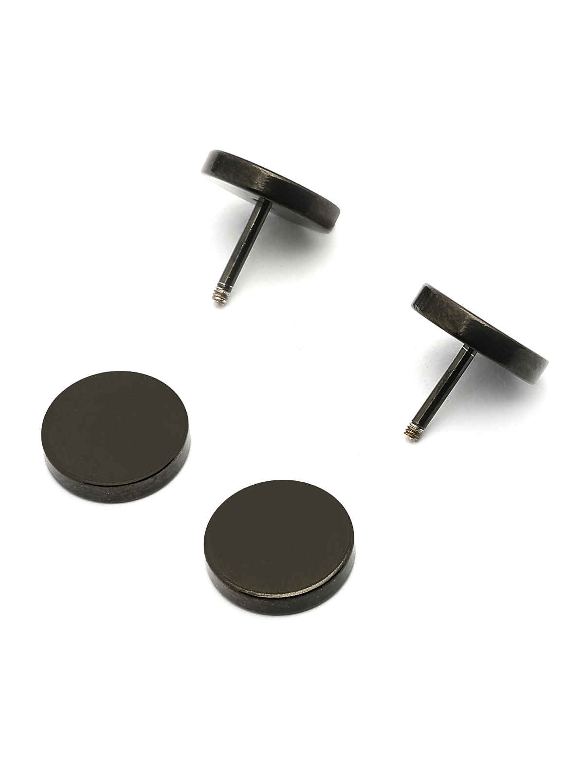 Scintillare By Sukkhi Stylish Stainless Steel Black Studs Earrings for Men & Boys & Women