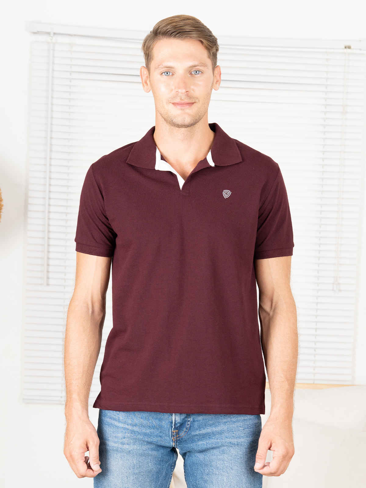 Lux Cozi Men's Cotton Polo T-Shirt, Cofee, M