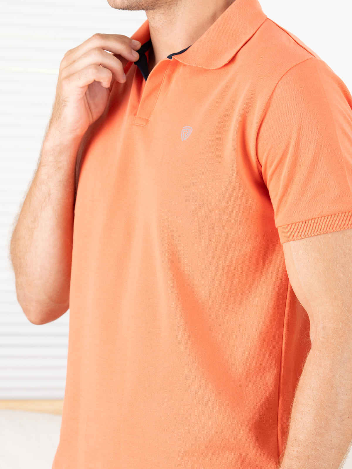 Lux Cozi Men's Cotton Polo T-Shirt, Apricat, XL