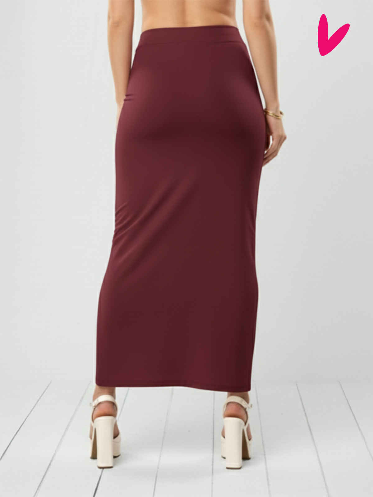 PYNK by Lux Cozi Women's Saree Shapewear | Flaunt Your Curves with Confidence | Maroon | Free Size