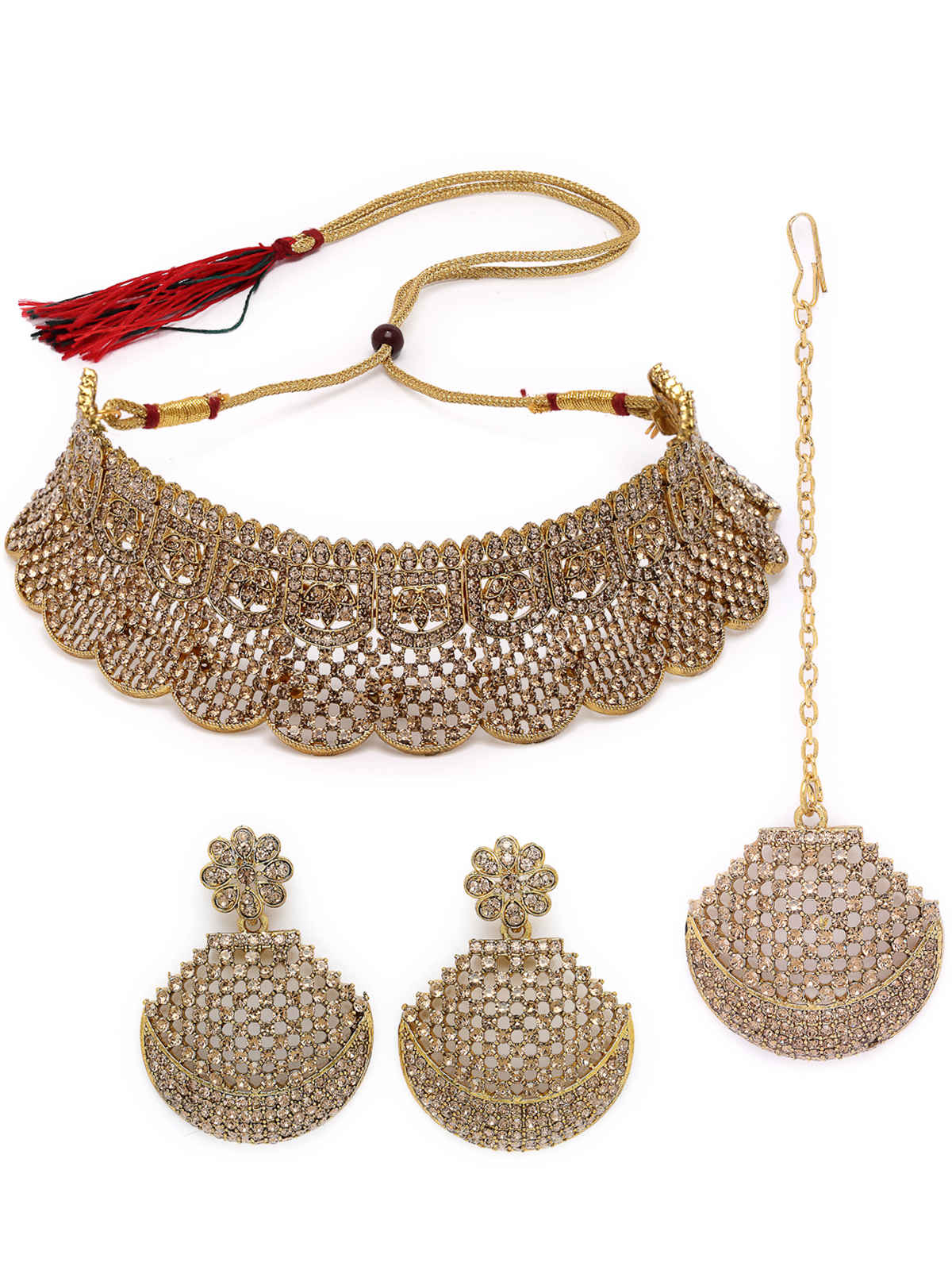 Sukkhi Choker Necklace Set With Earring and Maang Tikka | Jewellery Set For Women | NS105608