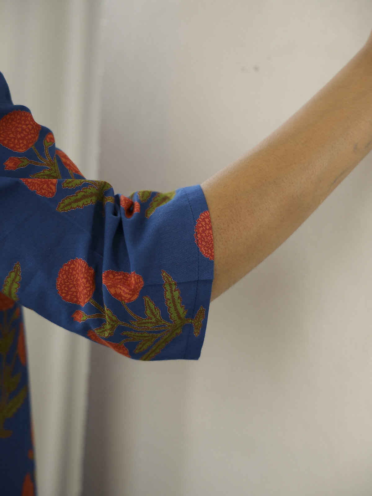 Sanskrutihomes Floral Printed Pure Cotton Night Suit | Blue - S