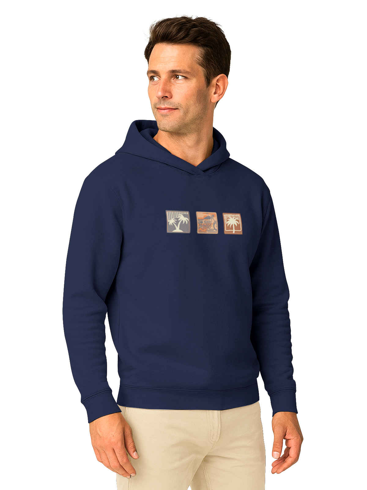 Bullmer Men's Trendy Cotton Blend Stylish Hoodie Sweatshirt for Winter Wear | Navy Blue - M