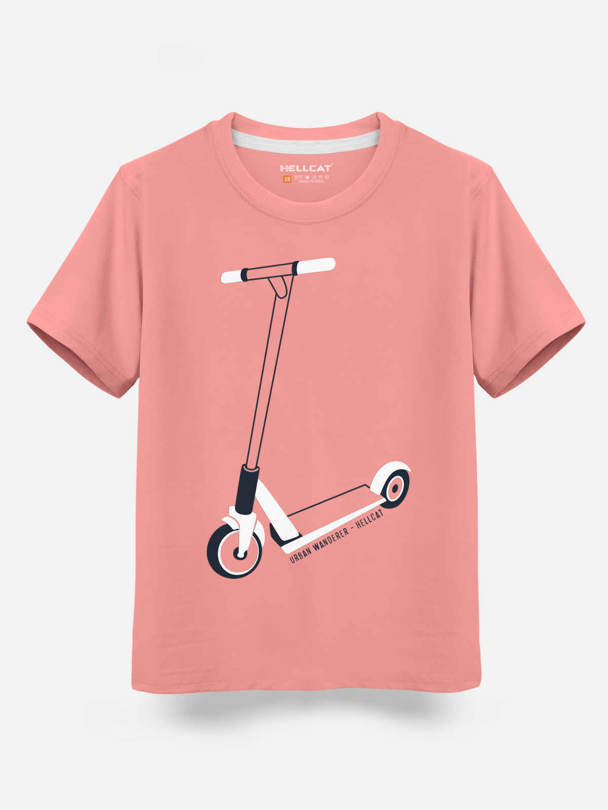 Hellcat Boys Typographic Printed Cotton Blend Regular Fit Half Sleeve T-Shirt |Pink | 5-6 Years
