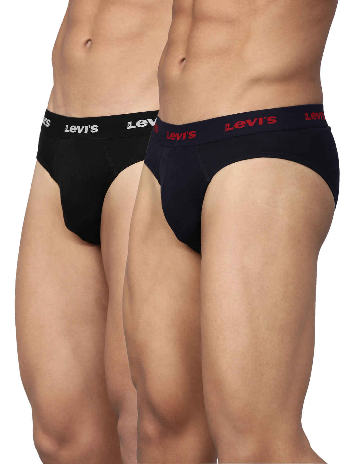 Levi's 009 Men's Neo Brief | Contoured Double Pouch | Pack of 2 | Black,Navy | S