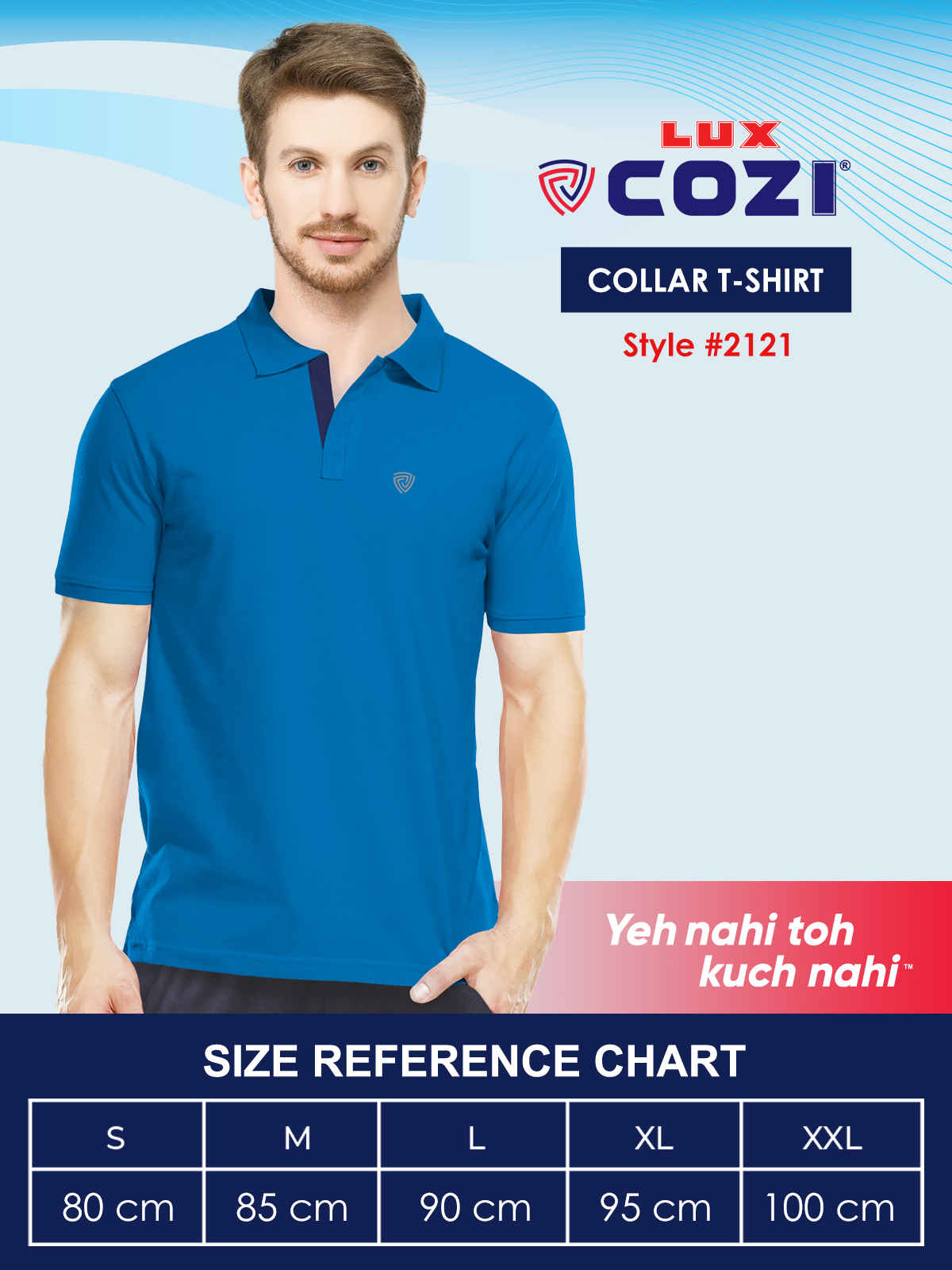 Lux Cozi Men's Cotton Polo T-Shirt, Meroon, M