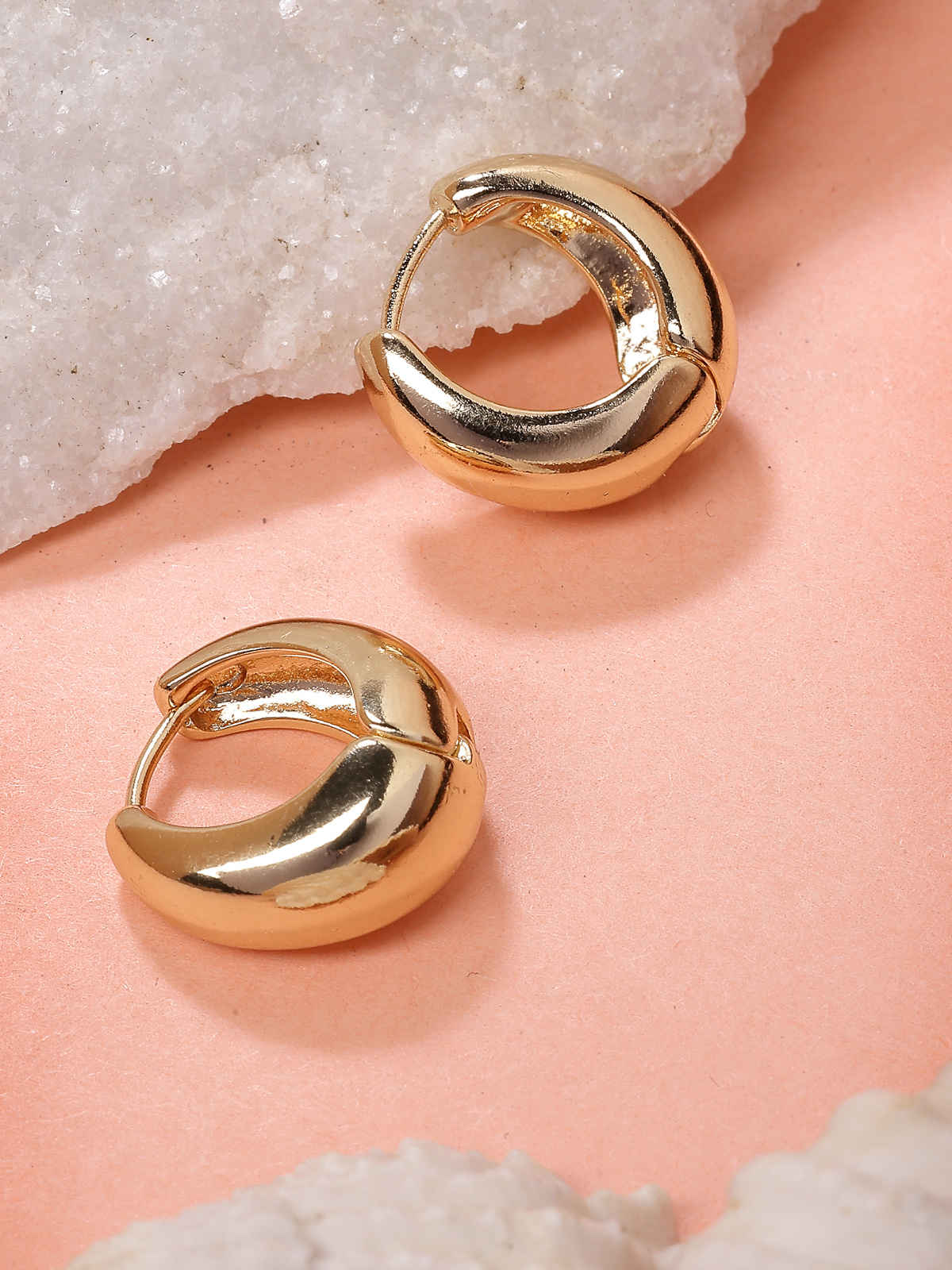 Scintillare By Sukkhi Golden Dainty Gold Plated Small Hoops Bali Earrings For Women