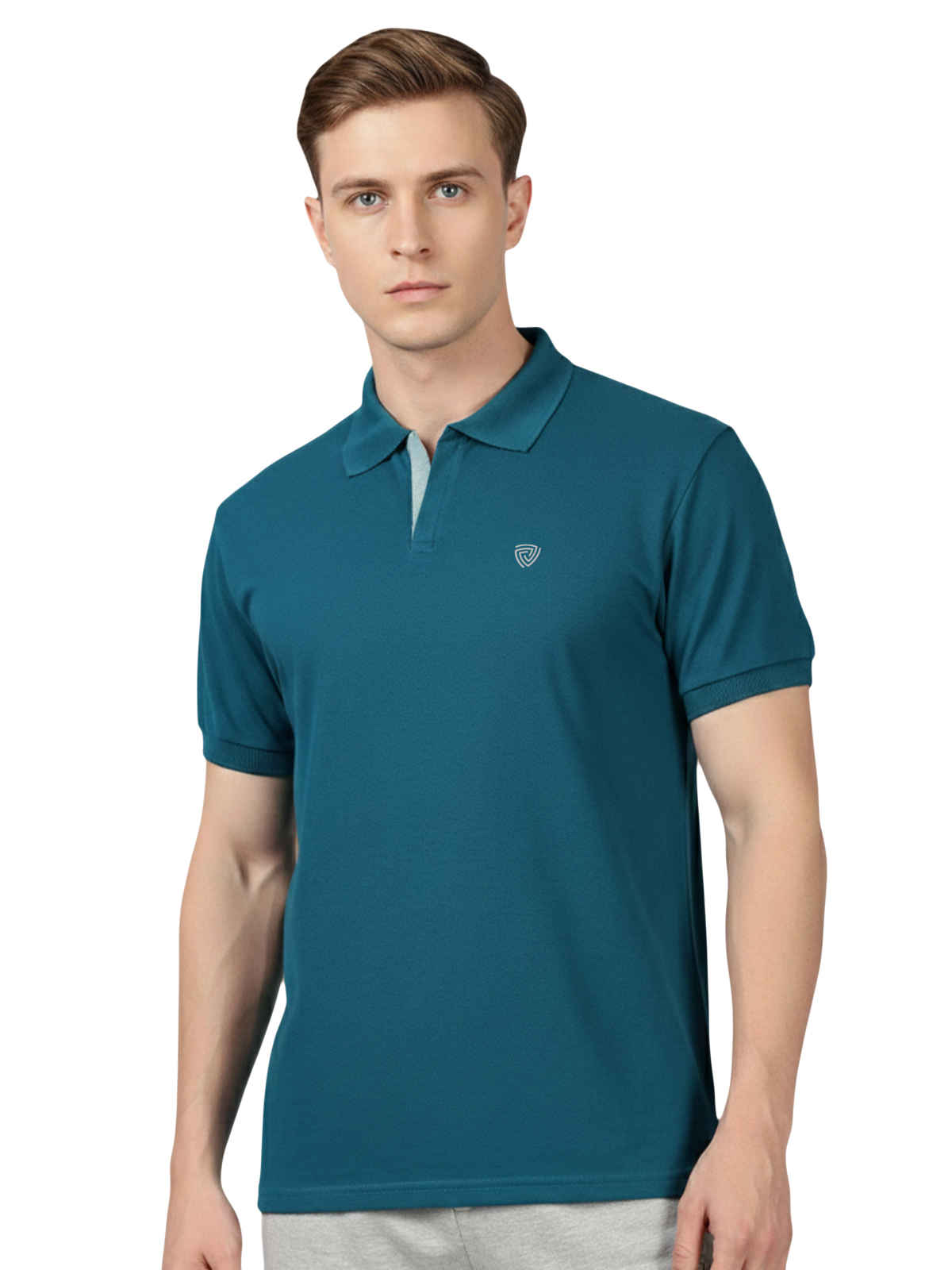 Lux Cozi Men's Solid Cotton Polo T-shirt | Emerald - M