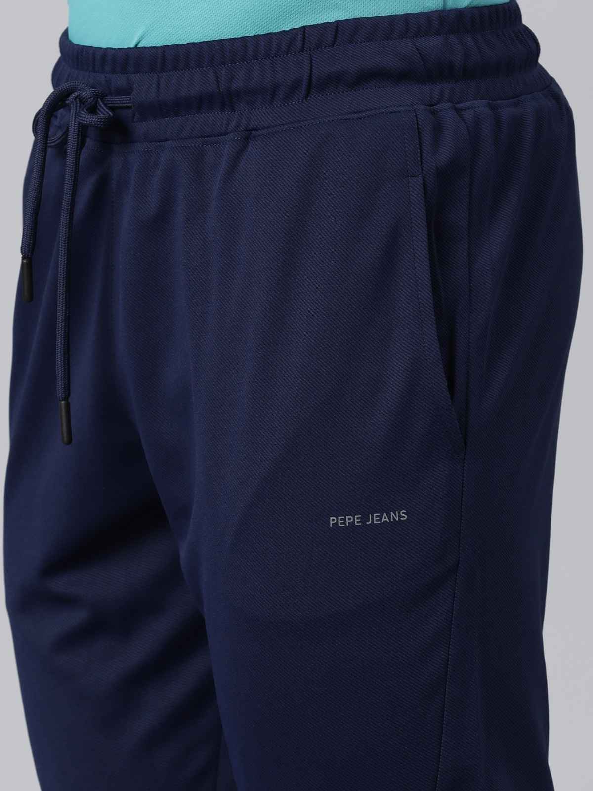Pepe Jeans Mens Navy Slim Fit Track pant - Pack of 1 (M) Comfort Fit, Soft Fabric, Breathable