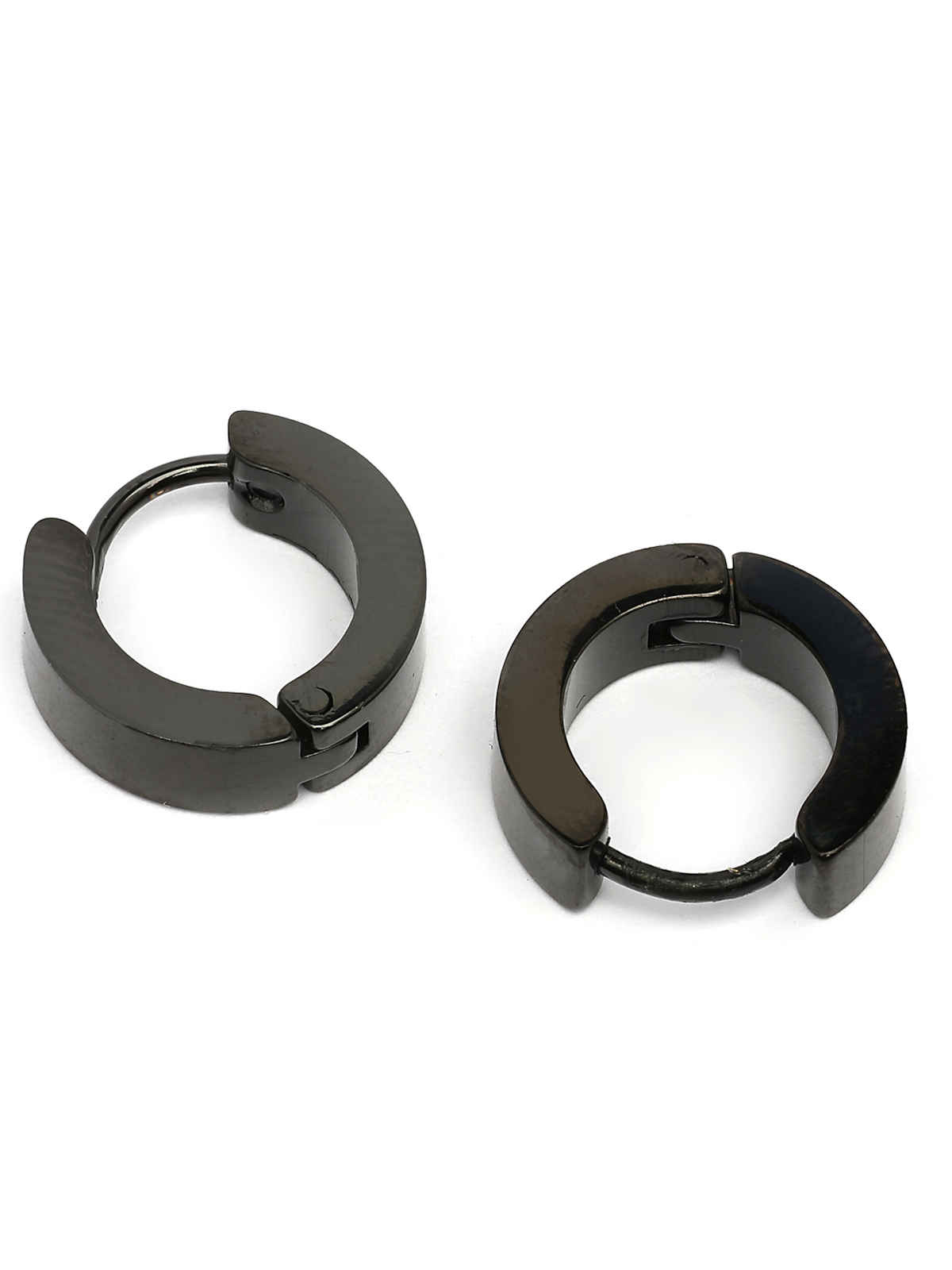 Scintillare By Sukkhi Stainless Steel Black Hoop Bali Earring for Men & Boys
