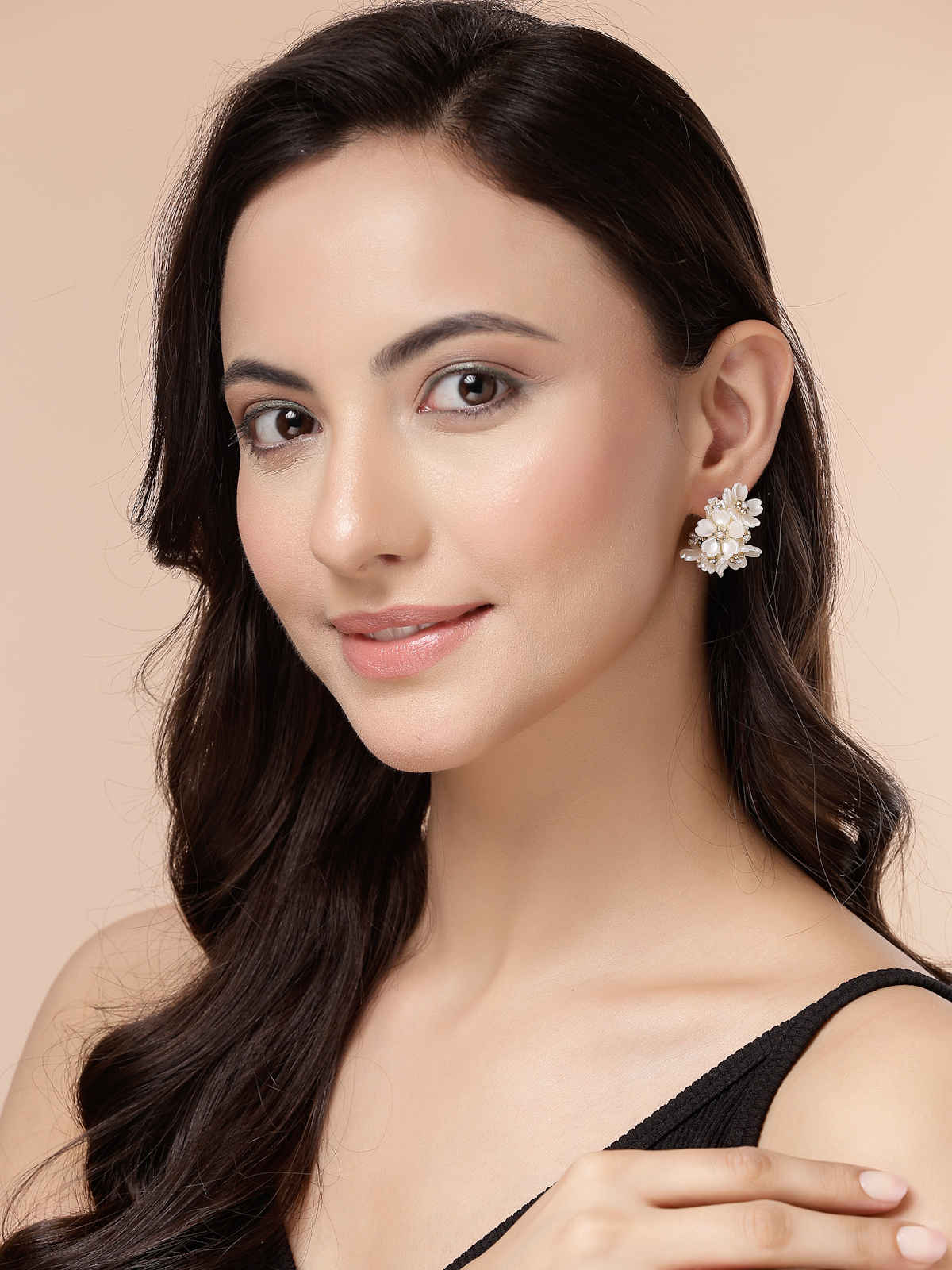 Scintillare By Sukkhi Flower Hoop Bali Earrings For Women Trendy Versatile Lightweight Jewellery