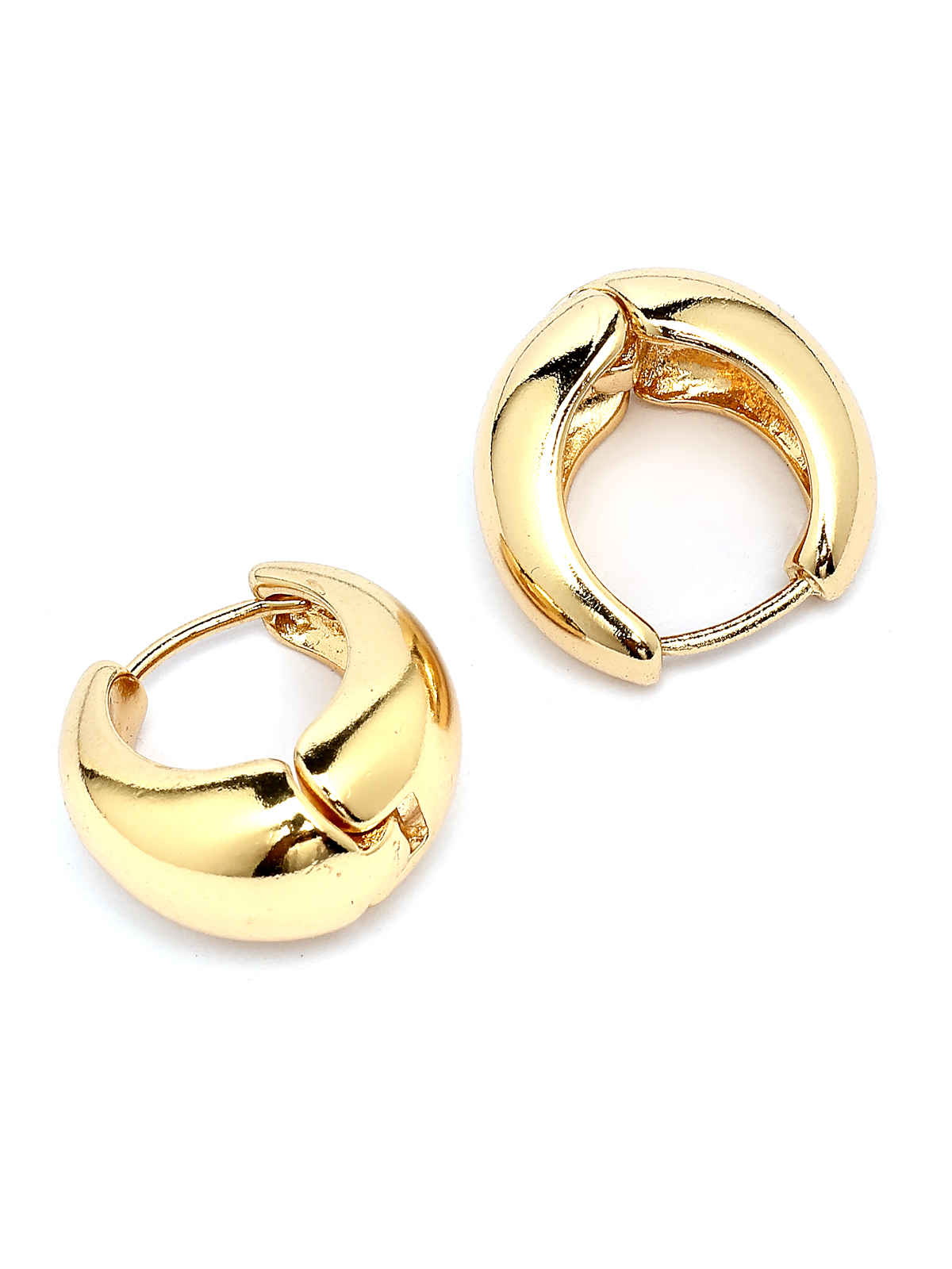 Scintillare By Sukkhi Golden Dainty Gold Plated Small Hoops Bali Earrings For Women