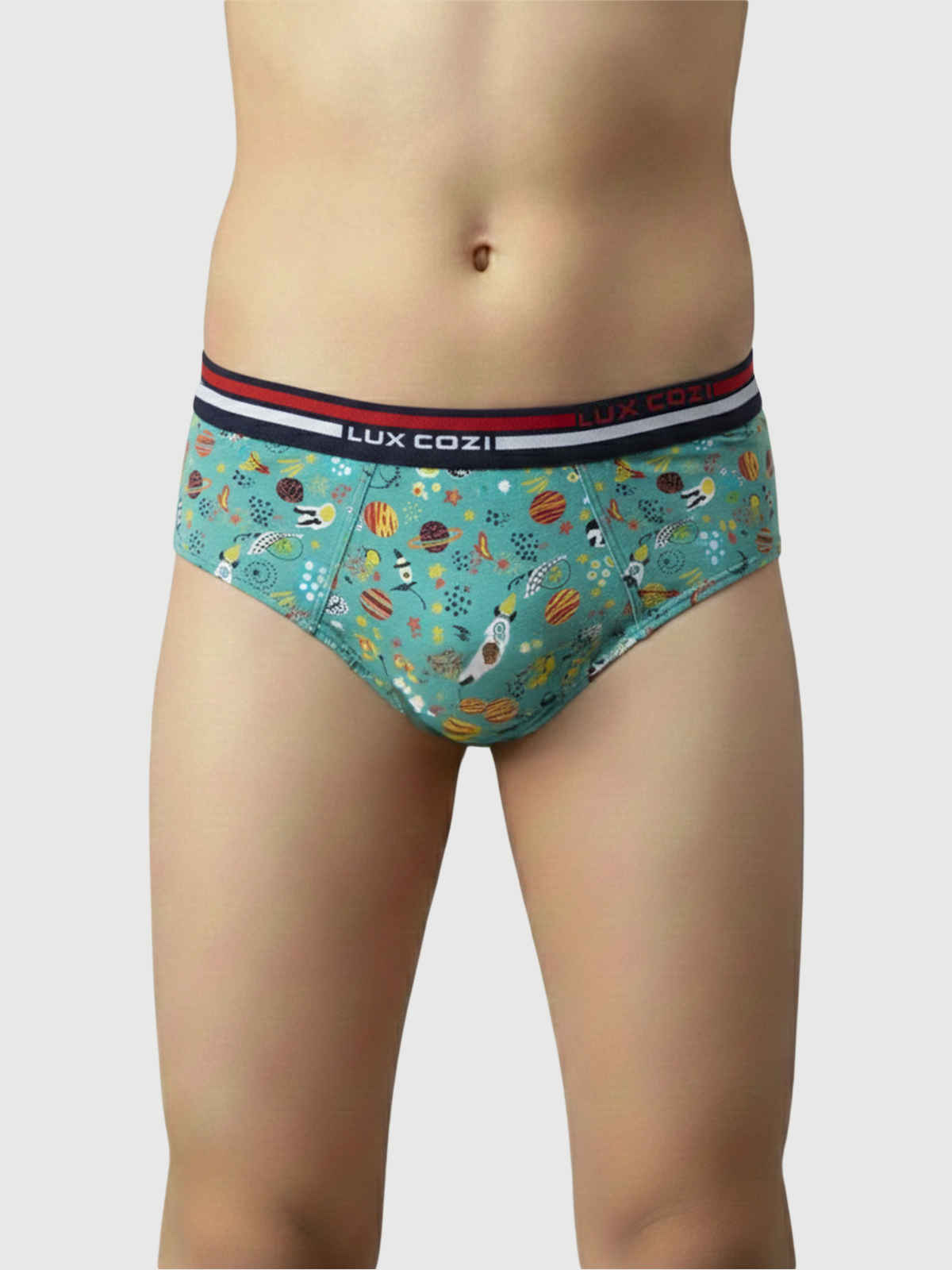 Lux Cozi Boy's Ultra Soft Outer Elastic Printed Briefs | Assorted - 75 cm