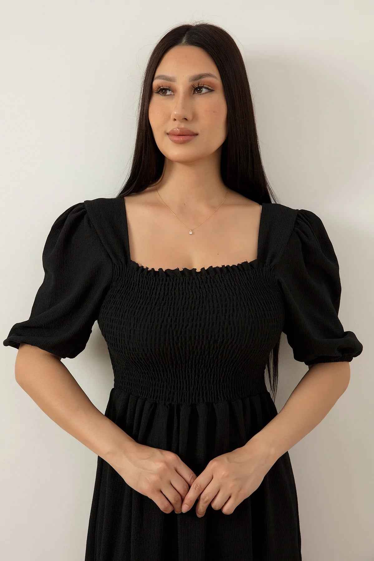 Sheetal Associates Women's Fit and Flare Midi | Calf Length Dress | 7121 | Black - L