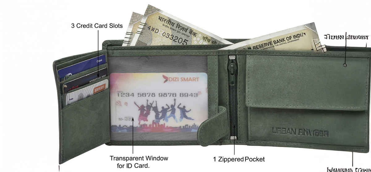 Urban Forest Men's Leo Vintage Leather Wallet | Green