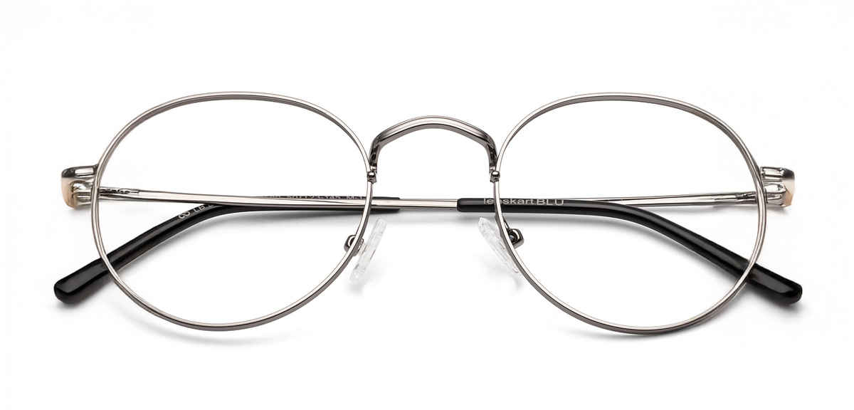 Lenskart BLU Unisex Zero Power Computer Glasses| Medium | Gunmetal - 137 mm