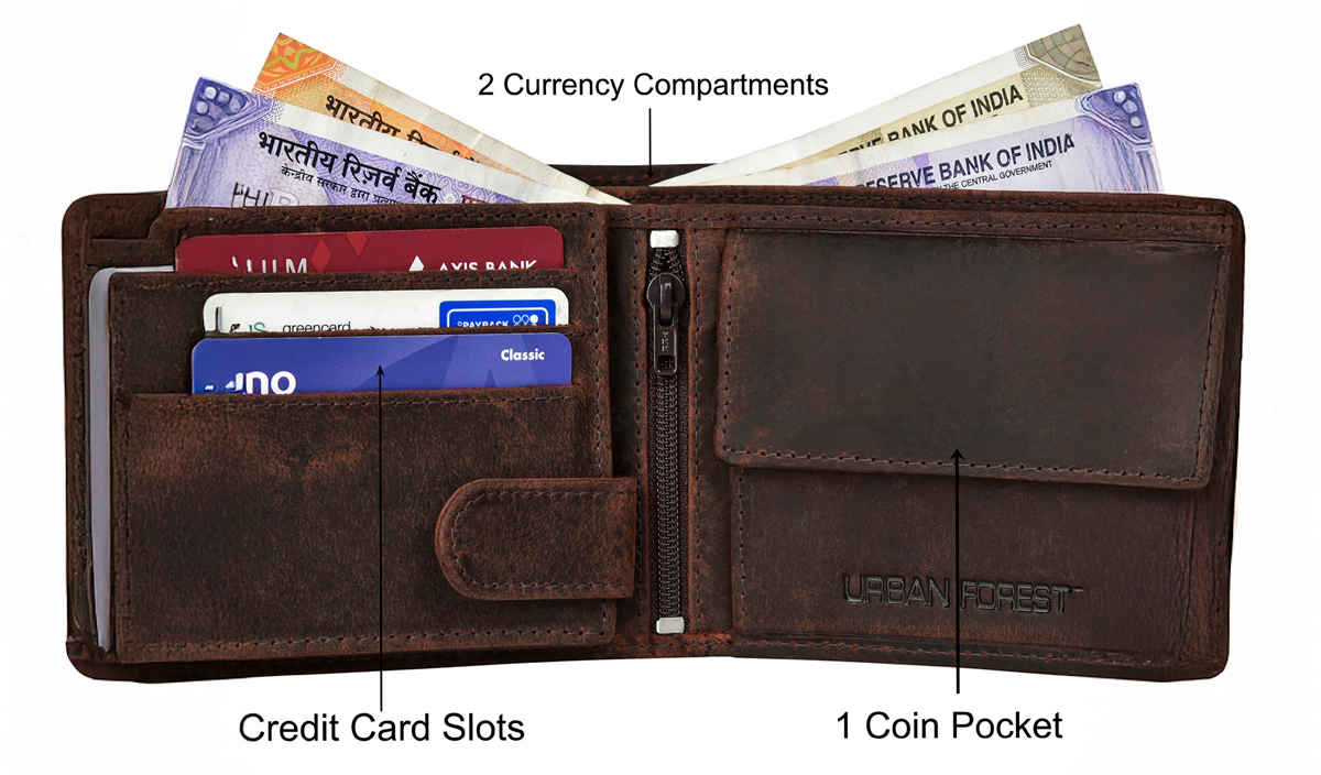 URBAN FOREST Men's Zeus Vintage Leather Wallet | Brown