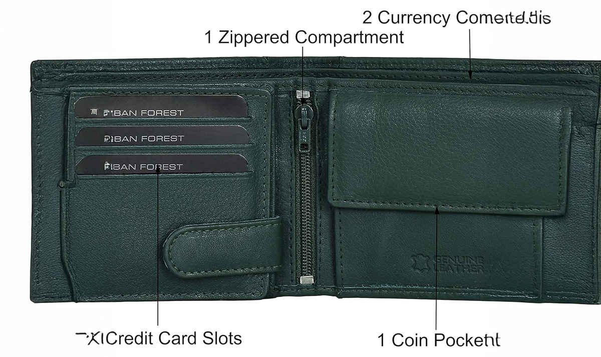 Urban Forest Men's Oliver Leather Wallet | Green