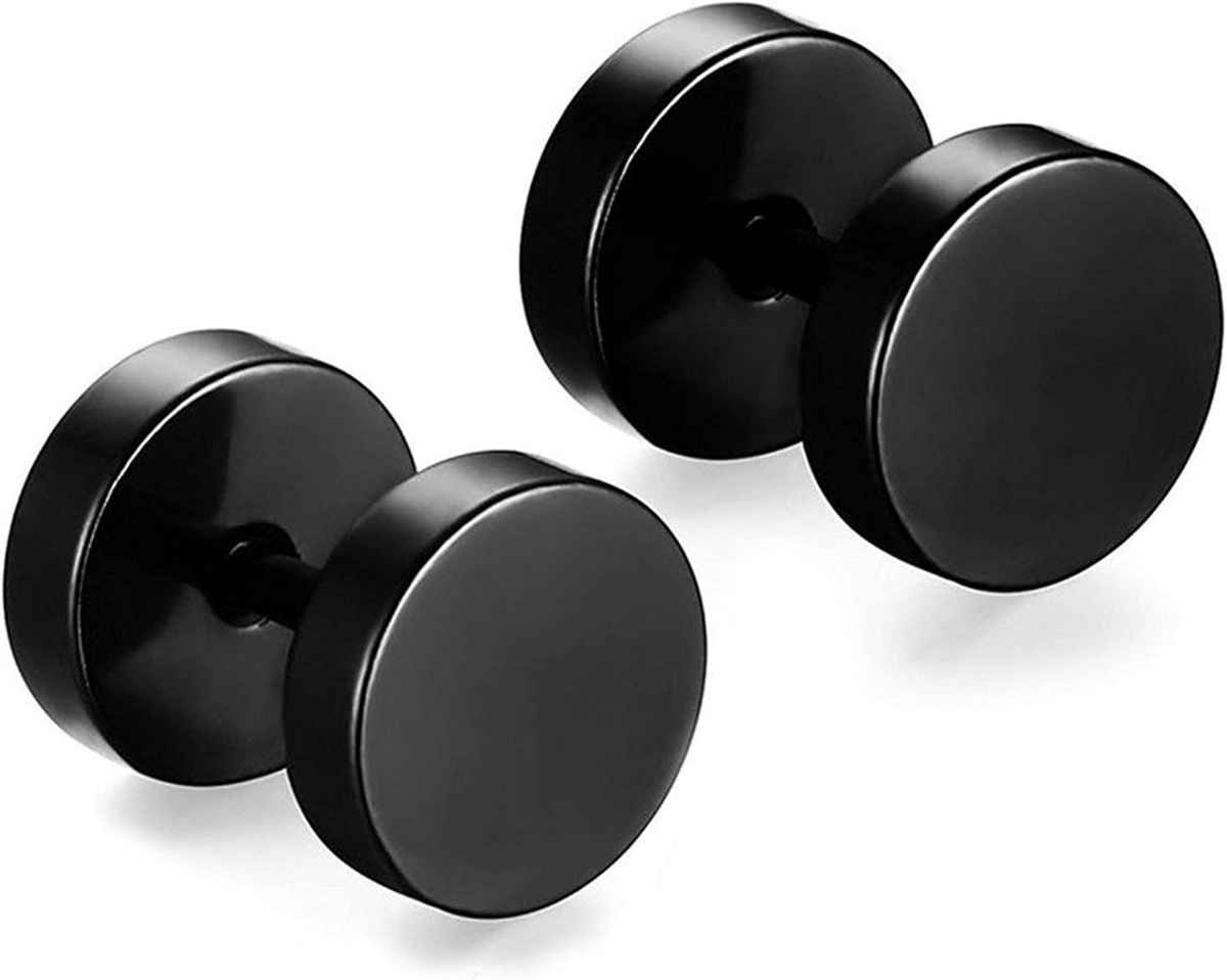 Men's Earrings Studs And Bali Combo Black