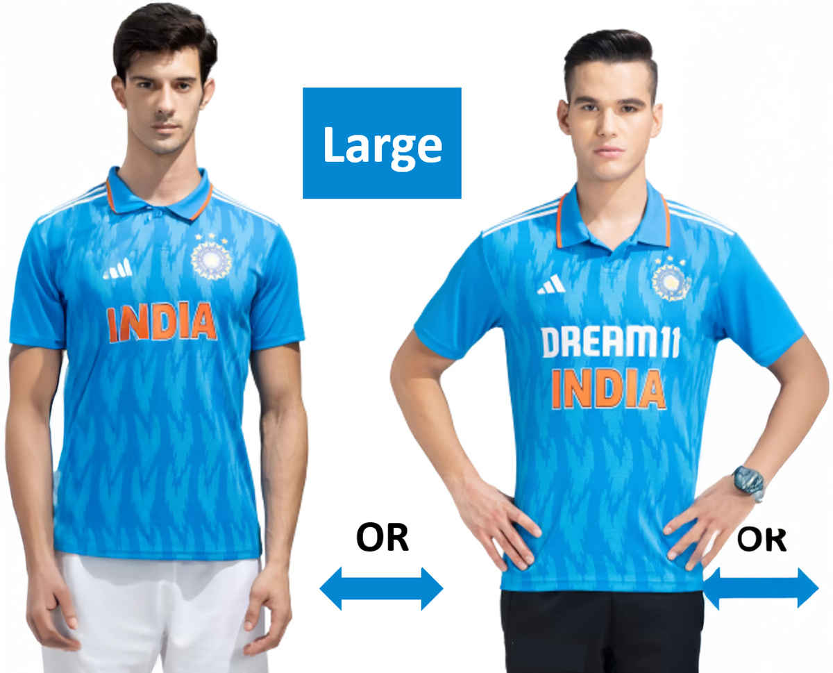 Adidas India Cricket ODI Fan Men's 100% Recycled Polyester Jersey - L | AEROREADY