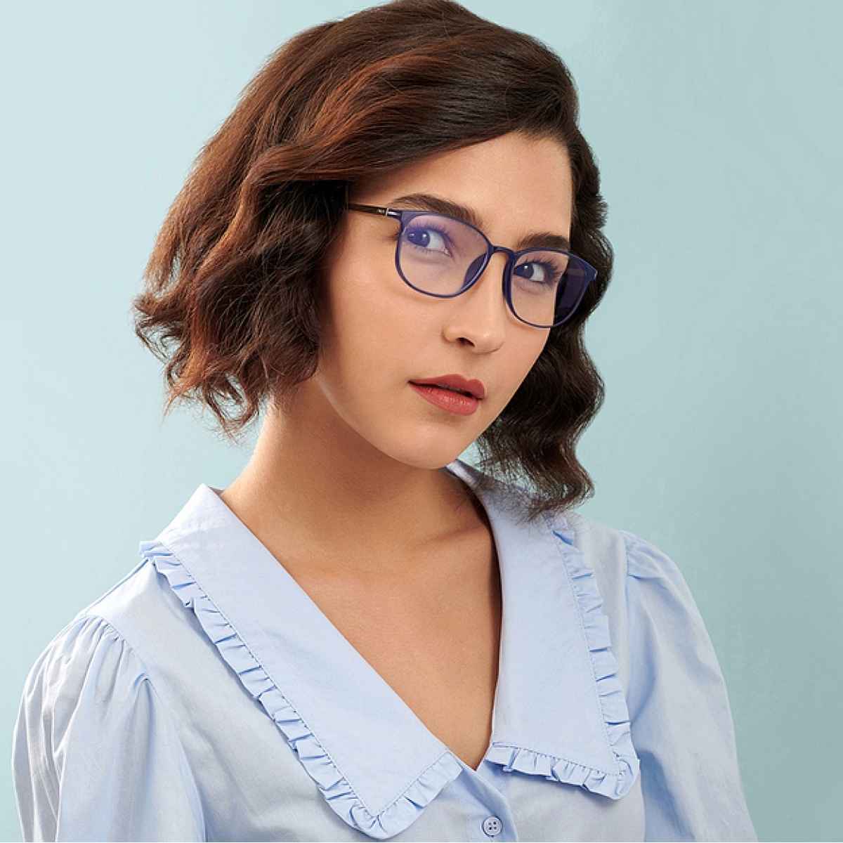 Lenskart Blu Unisex Solid TR90 Computer Glasses | Blue - M