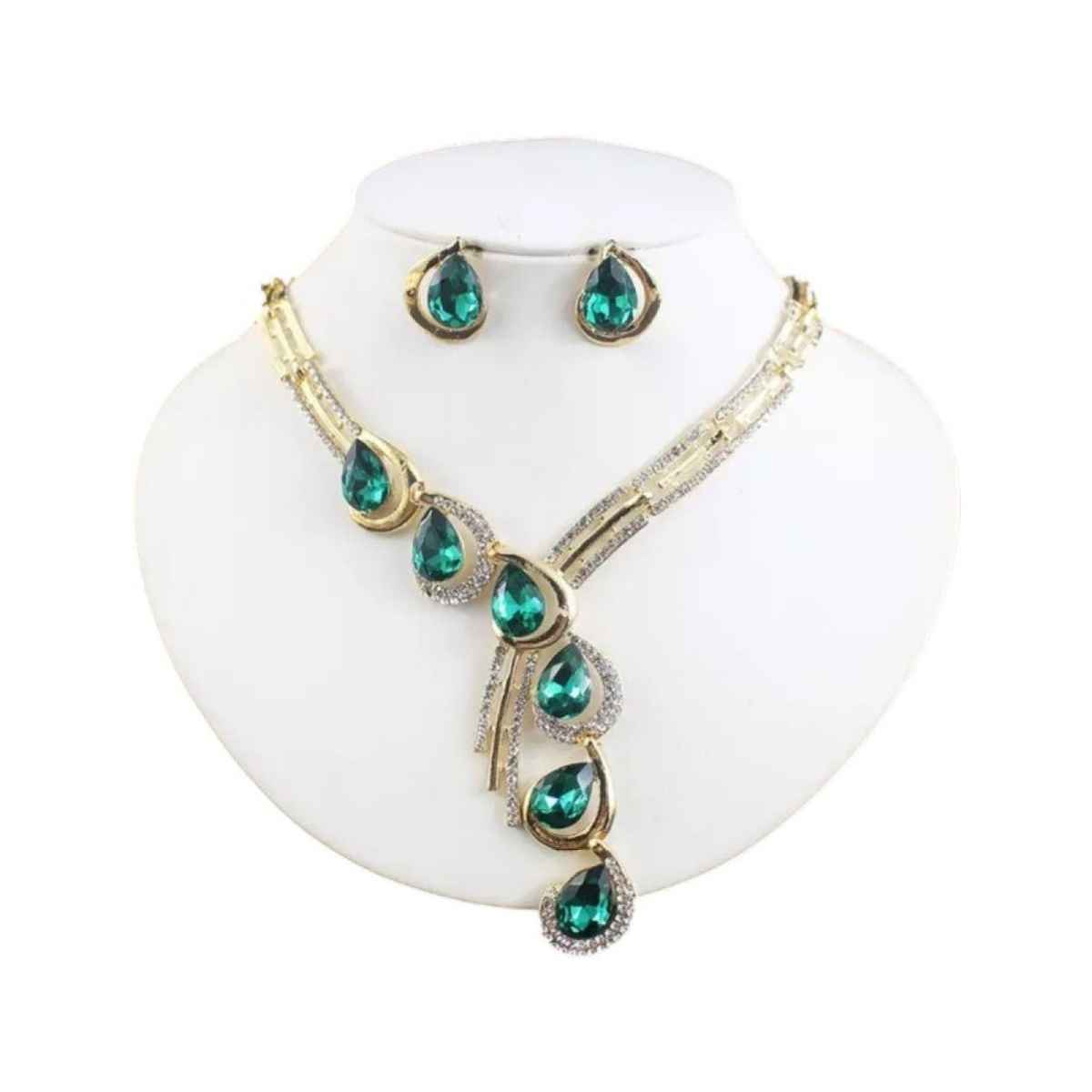 Shining Diva Fashion Latest Stylish Design Fancy Crystal Necklace Jewellery Set for Women | 12079s