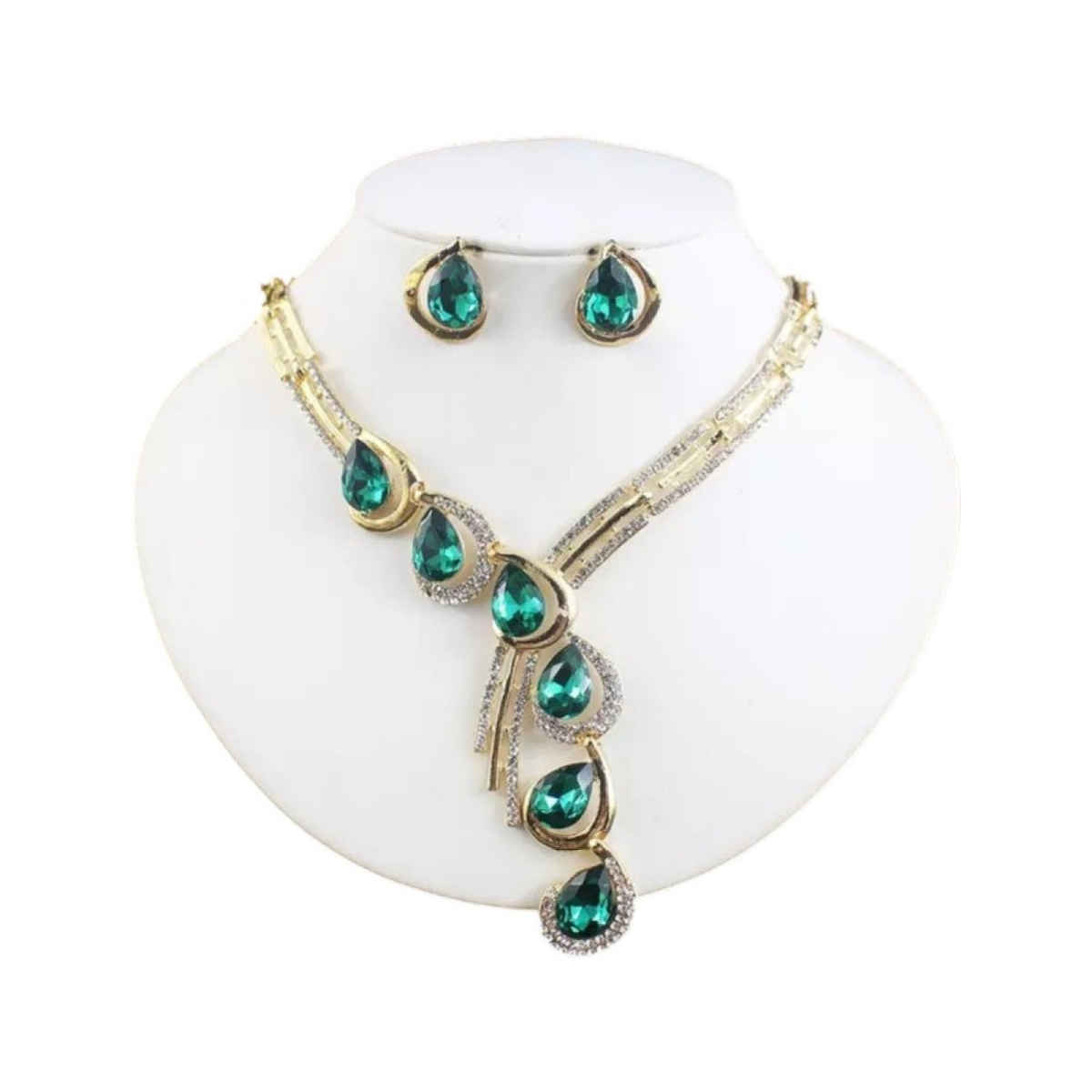 Shining Diva Fashion Latest Stylish Design Fancy Crystal Necklace Jewellery Set for Women | 12079s