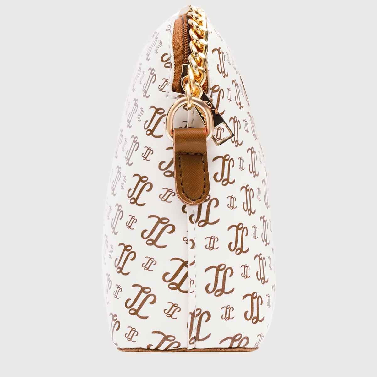 Lavie Women's Janet Monogram LL Print Cross Body Sling Bag | Ladies Purse Handbag | Off White