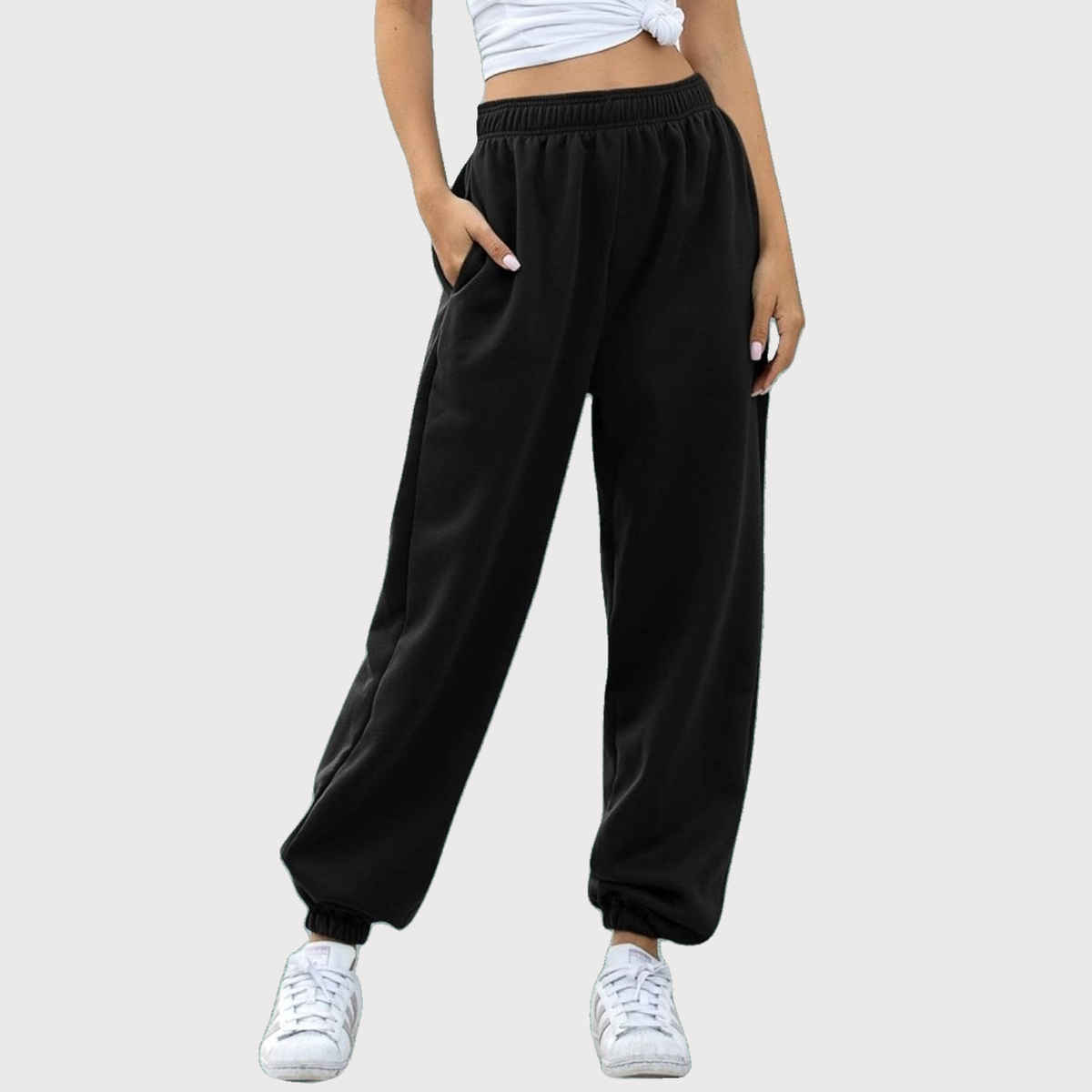 Q-rious Women's Cozyflex Joggers | Plaz-CARGO-2c | Black & Grey - 32