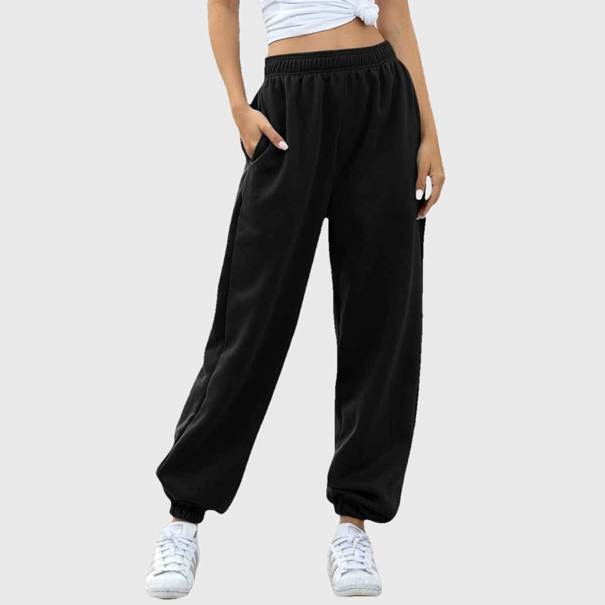 Q-rious Women's Cozyflex Joggers | Plaz-CARGO-2c | Black & Navy - 34