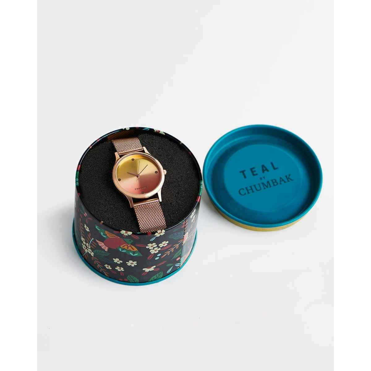 Chumbak Women's Metal Round Analog Watch | Teal