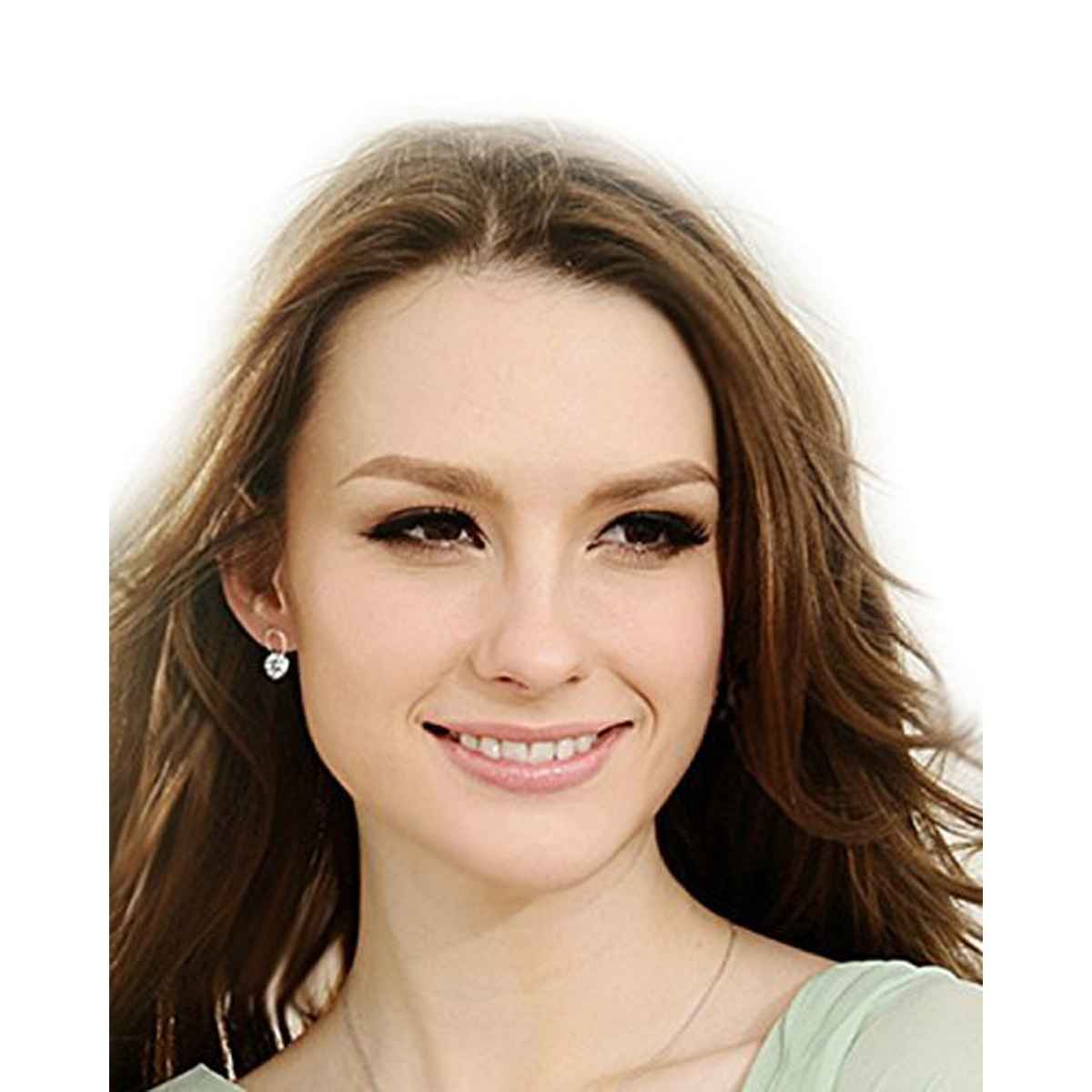 Shining Diva Fashion Women's Silver Plated Platinum Plated Stylish Crystal Stud Earrings Rrsd9826er