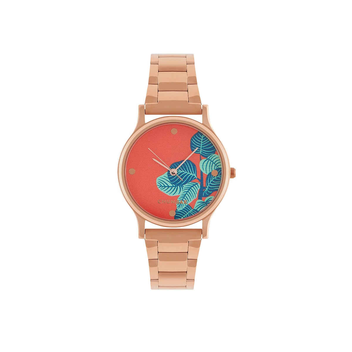 Chumbak Women's Metal Round Analog Watch | Teal