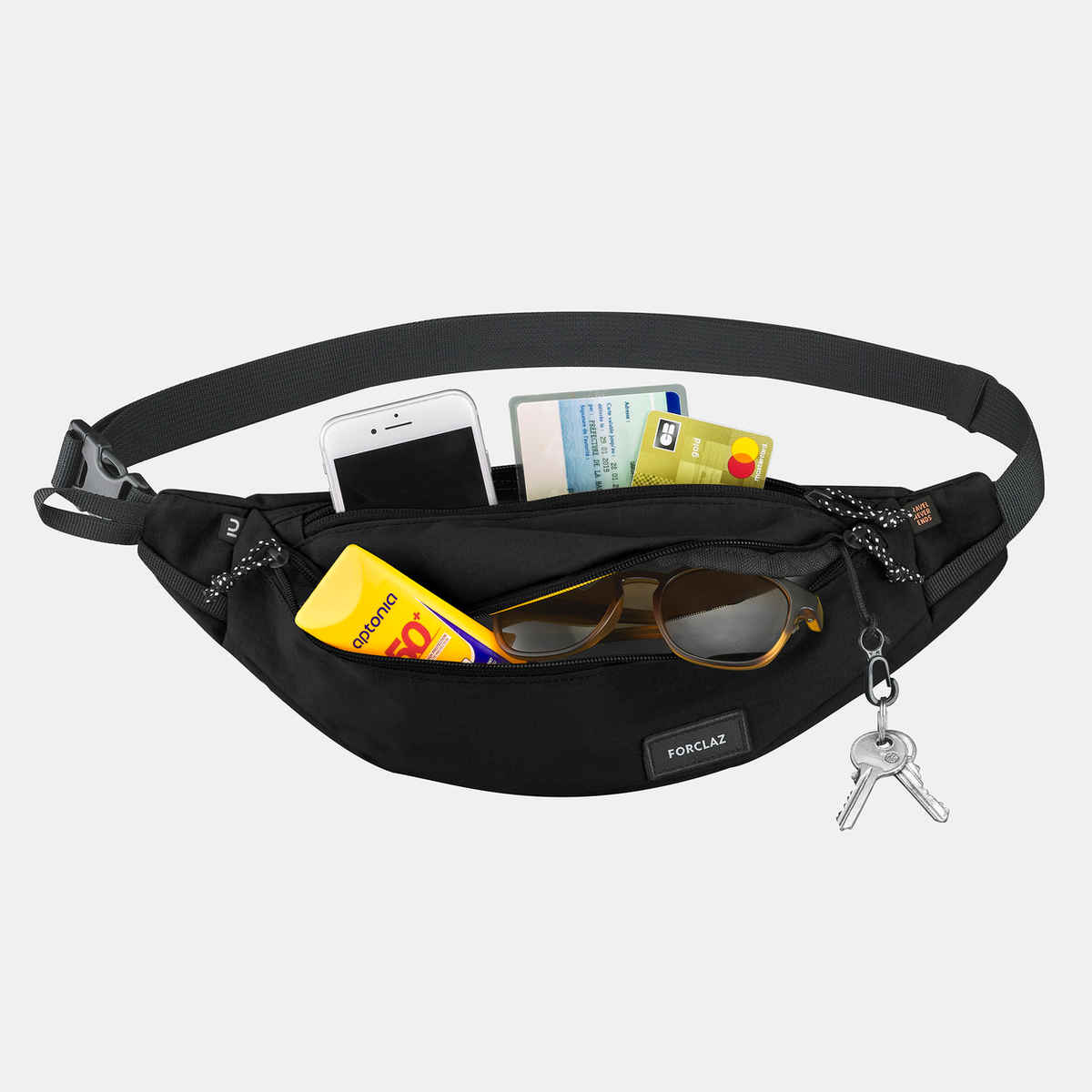 Decathlon | Unisex Polyester 2 L Waist Bag - Black