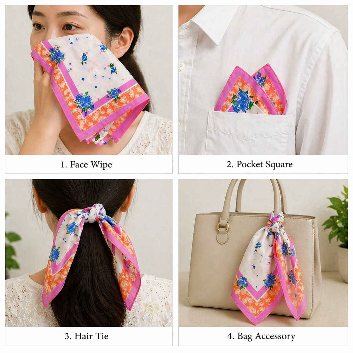 Royal Mart Women's Cotton Handkerchiefs for Daily Use | Multicolour