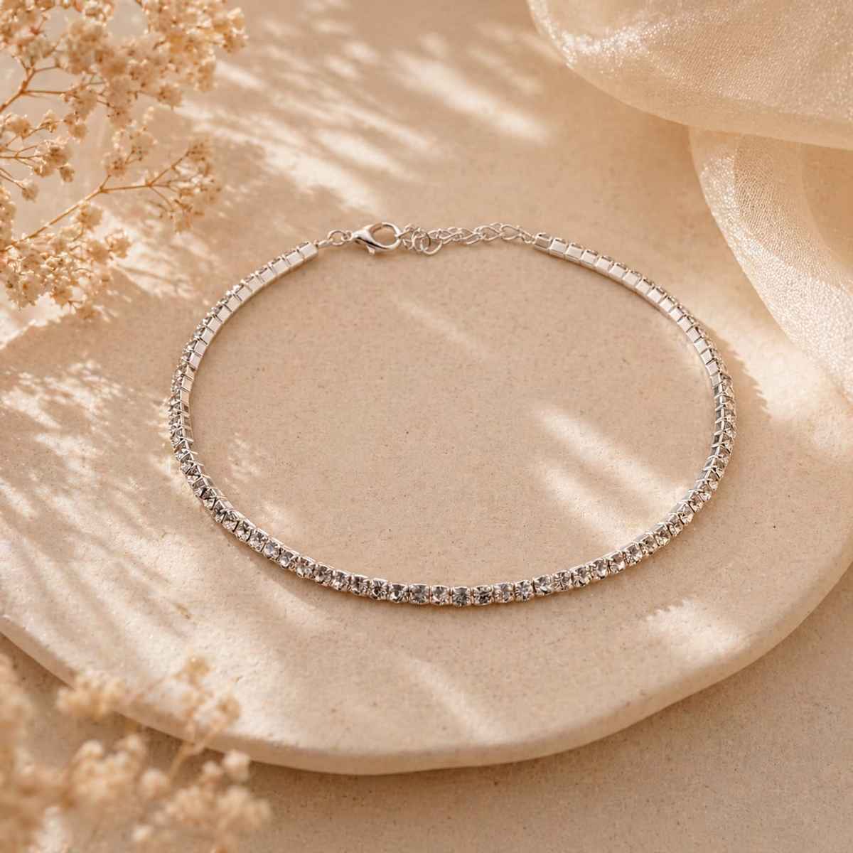 The Opal Factory Round Diamante Necklace | Silver | Rakhi Gift Set