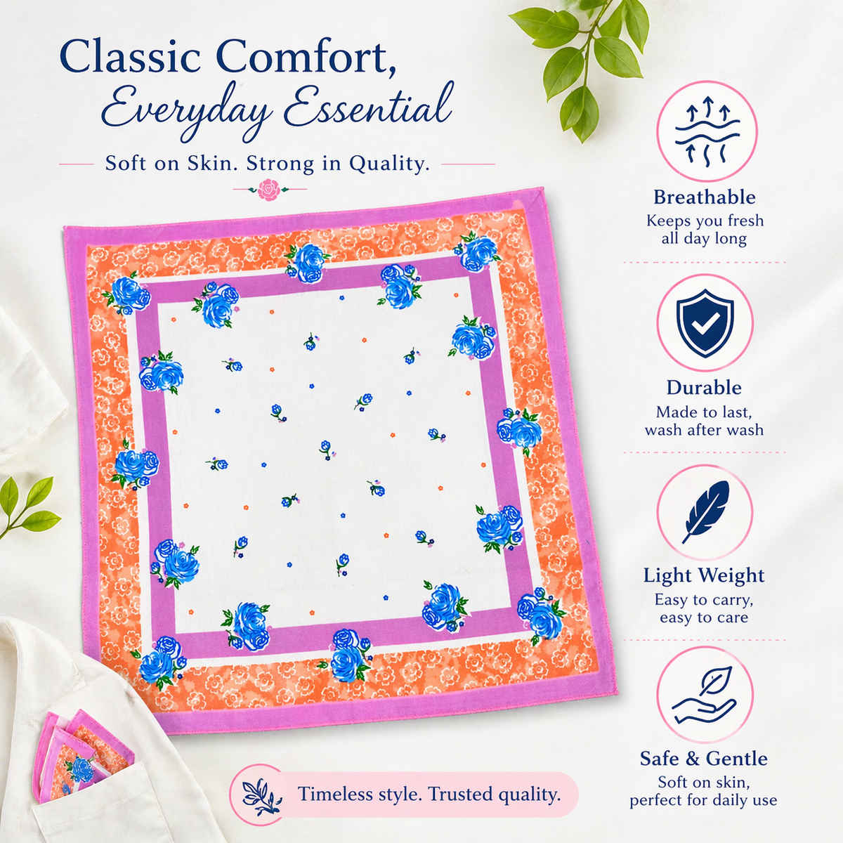 Royal Mart Women's Cotton Handkerchiefs for Daily Use | Multicolour