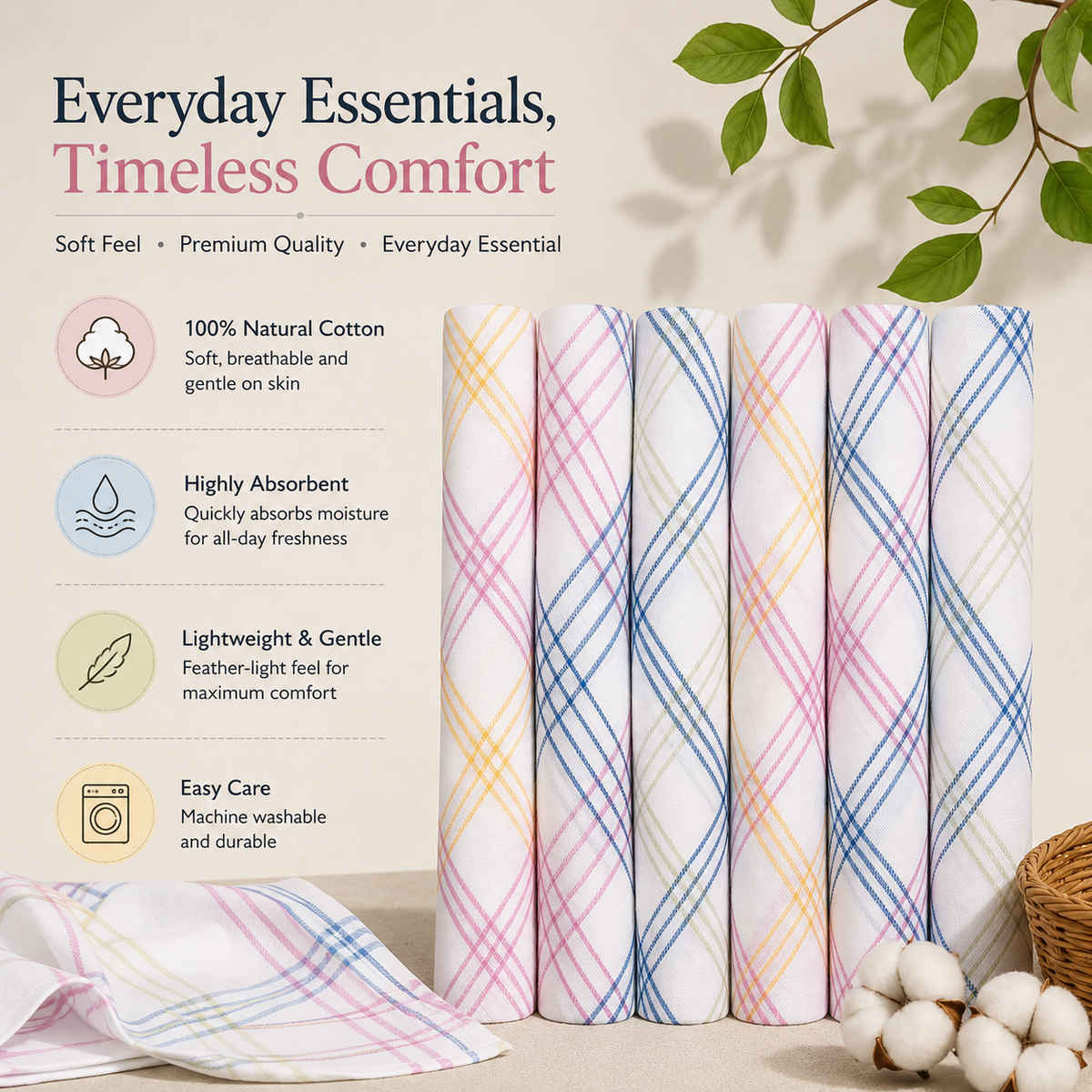 Royal Mart Women's Cotton Handkerchief | Assorted - One Size