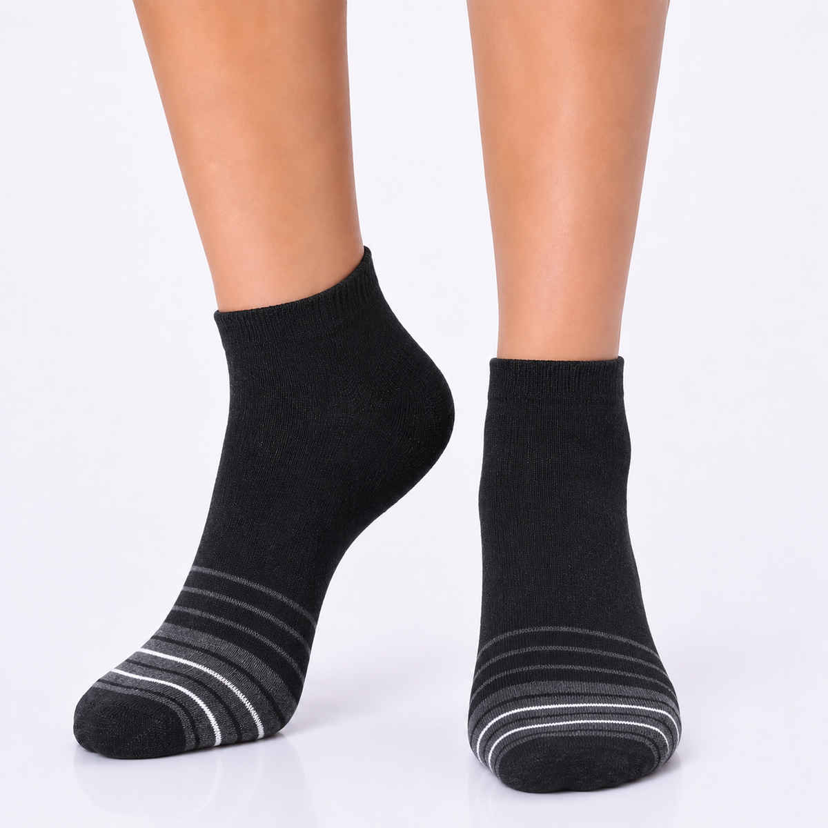SOXBAE Striped Ankle Length Socks | Multicolour - Free Size